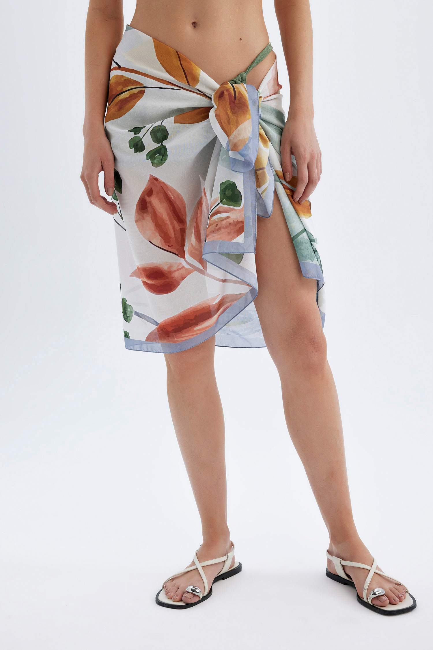 Patterned Chiffon Beachwear