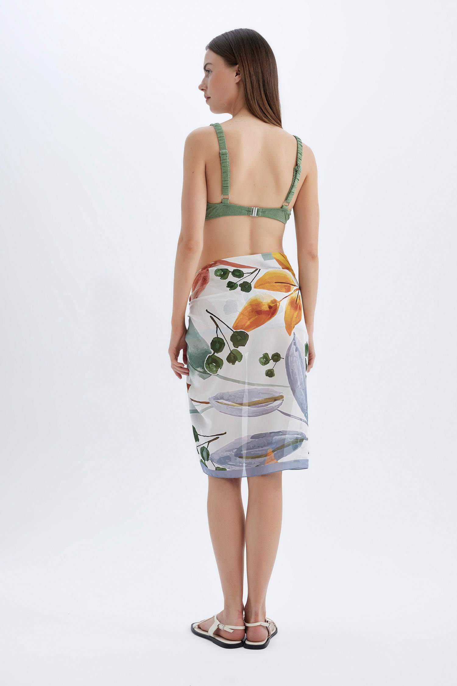 Patterned Chiffon Beachwear