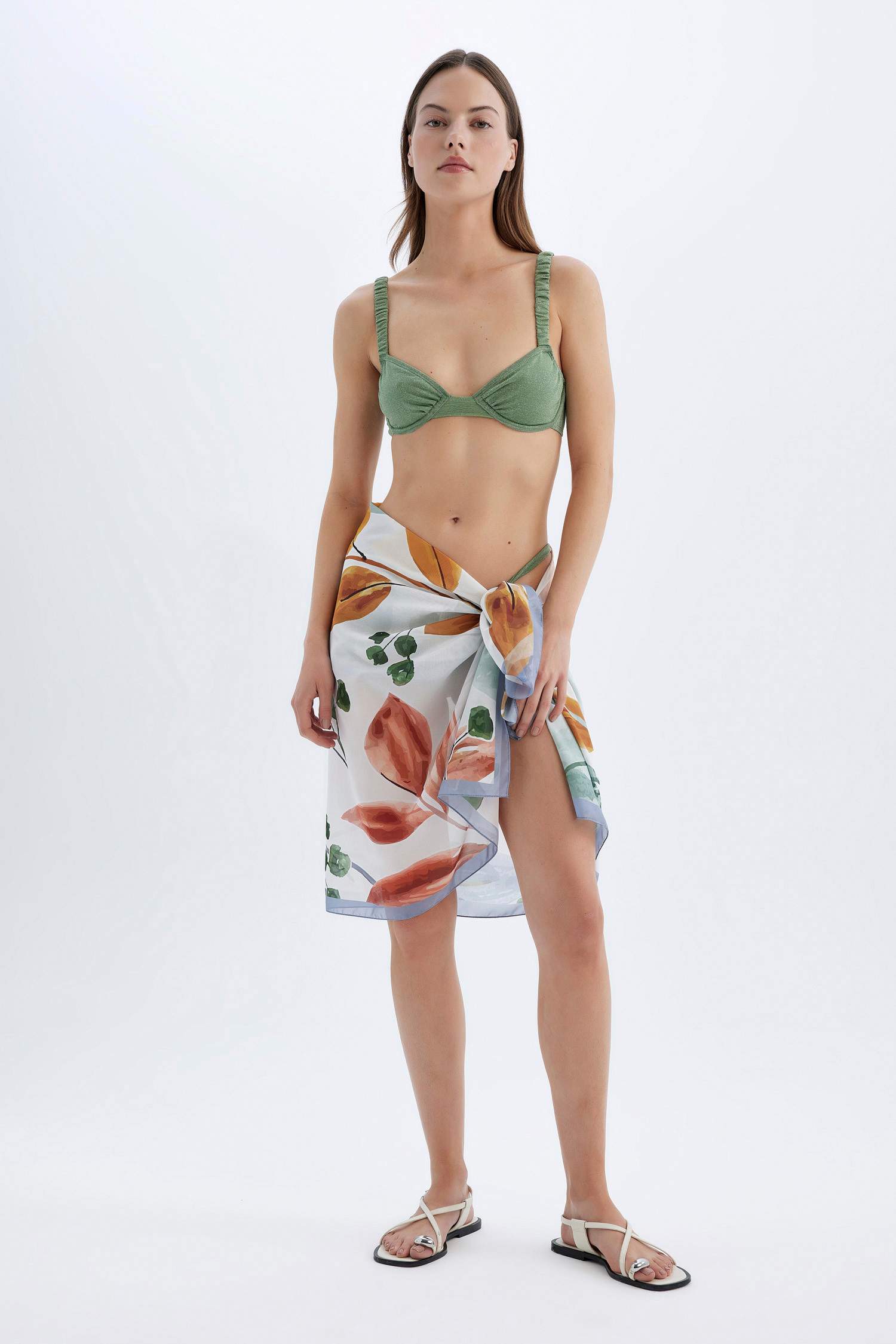 Patterned Chiffon Beachwear