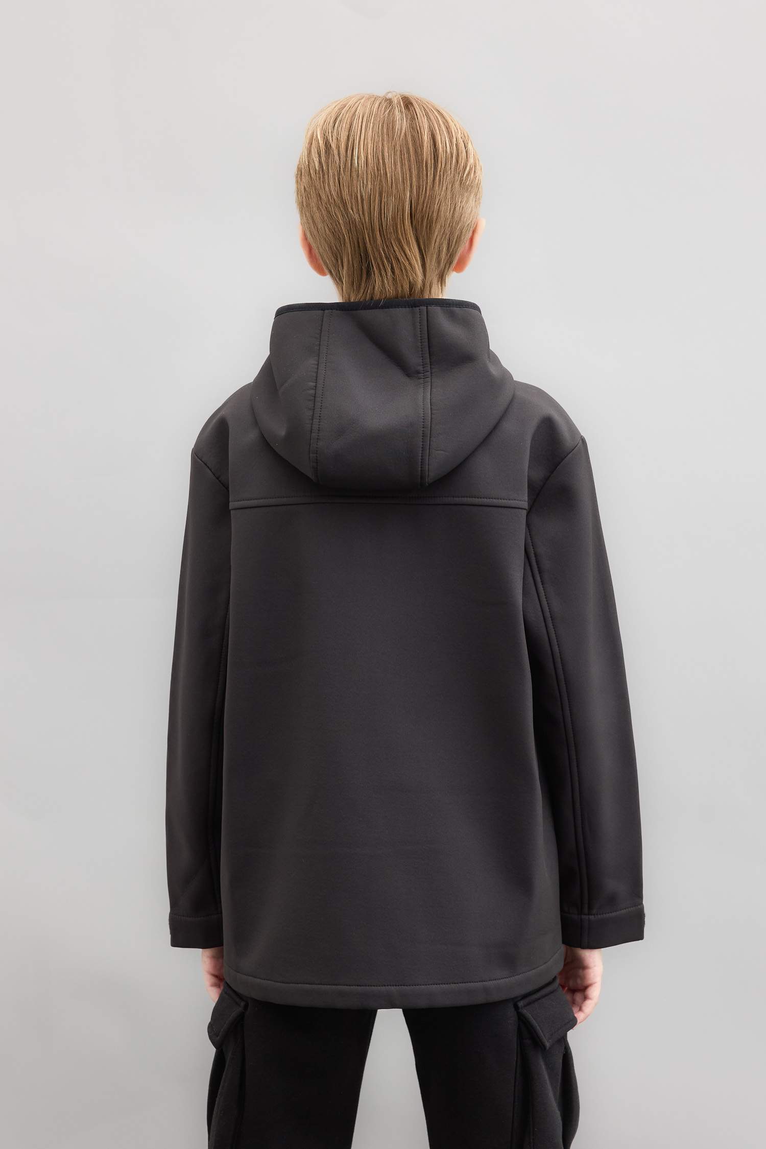 Erkek Çocuk Su İtici Kapüşonlu Polar Astarlı Fermuarlı Yağmurluk