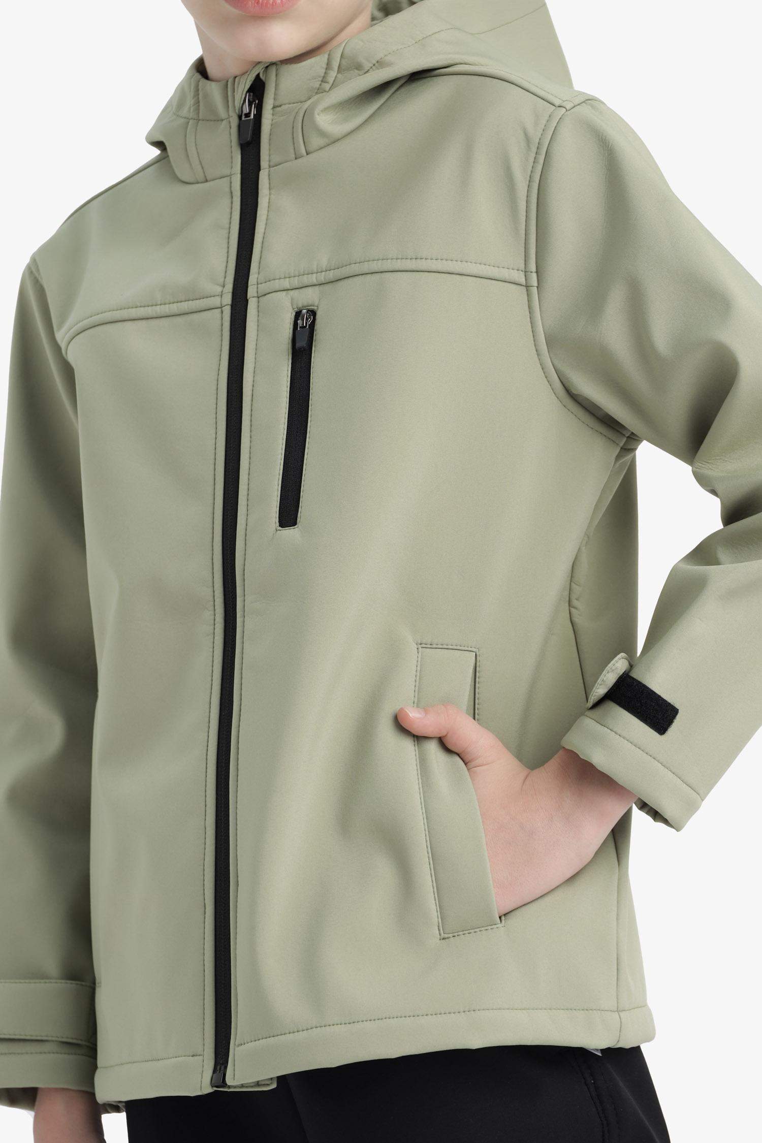 بالطو مطر اولادي طارد للماء بكابيشون مبطن بالصوف