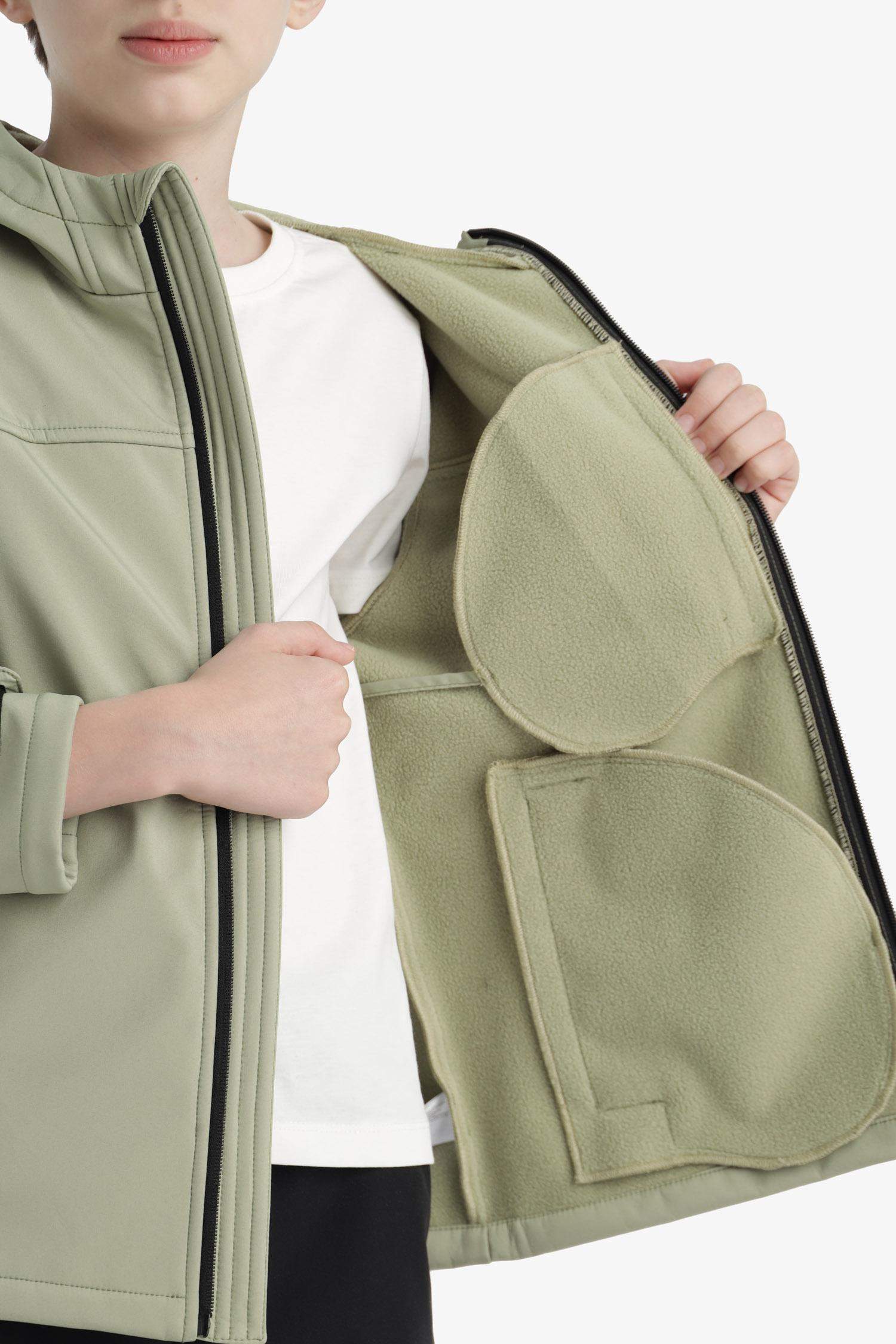 بالطو مطر اولادي طارد للماء بكابيشون مبطن بالصوف