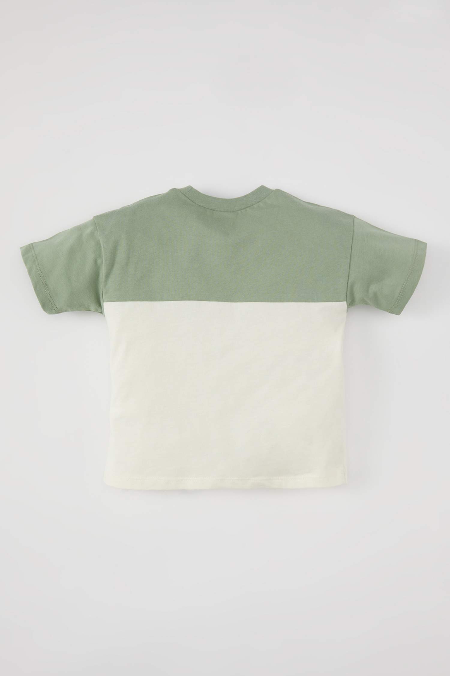 T-Shirt À Manches Courtes Bloc De Couleur Col Rond pour BéBé Garçon