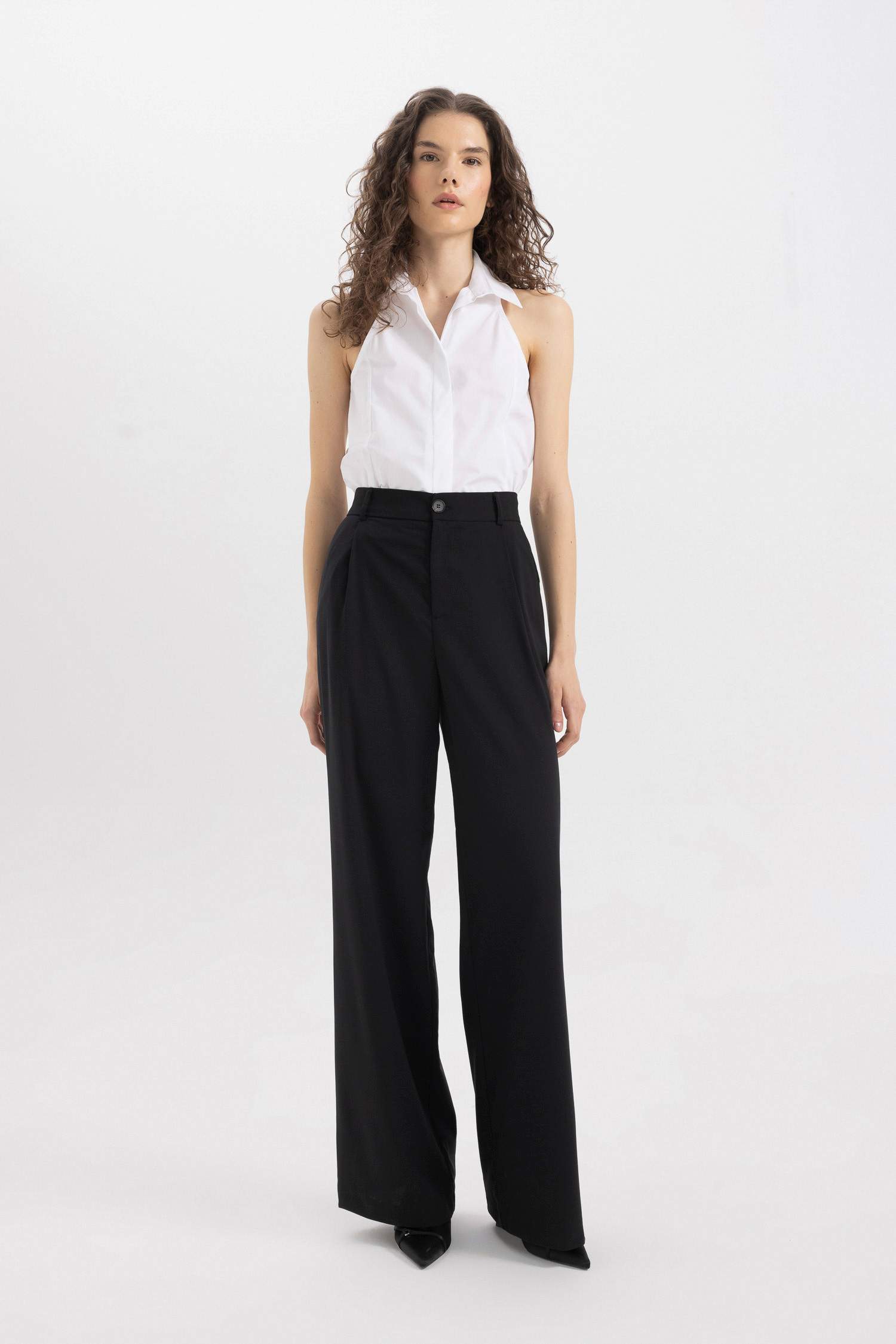 Wide Leg Cepli Yüksek Bel Geniş Paça Uzun Boy Pantolon