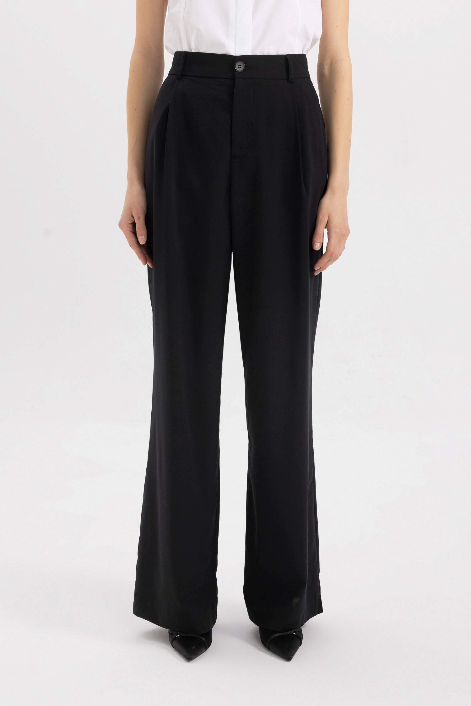 Wide Leg Cepli Yüksek Bel Geniş Paça Uzun Boy Pantolon