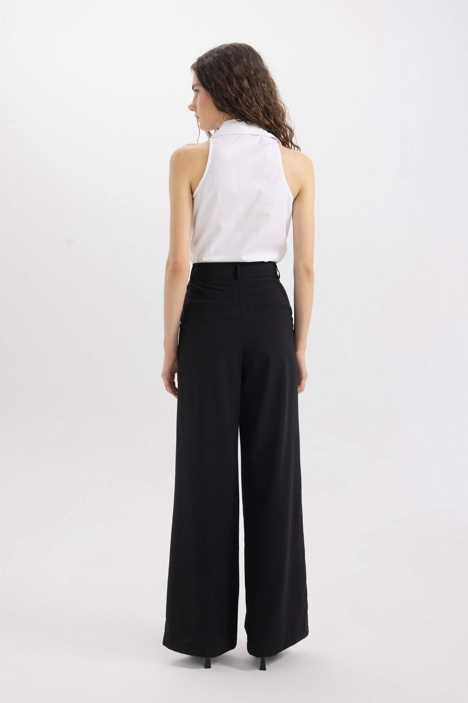 Wide Leg Cepli Yüksek Bel Geniş Paça Uzun Boy Pantolon