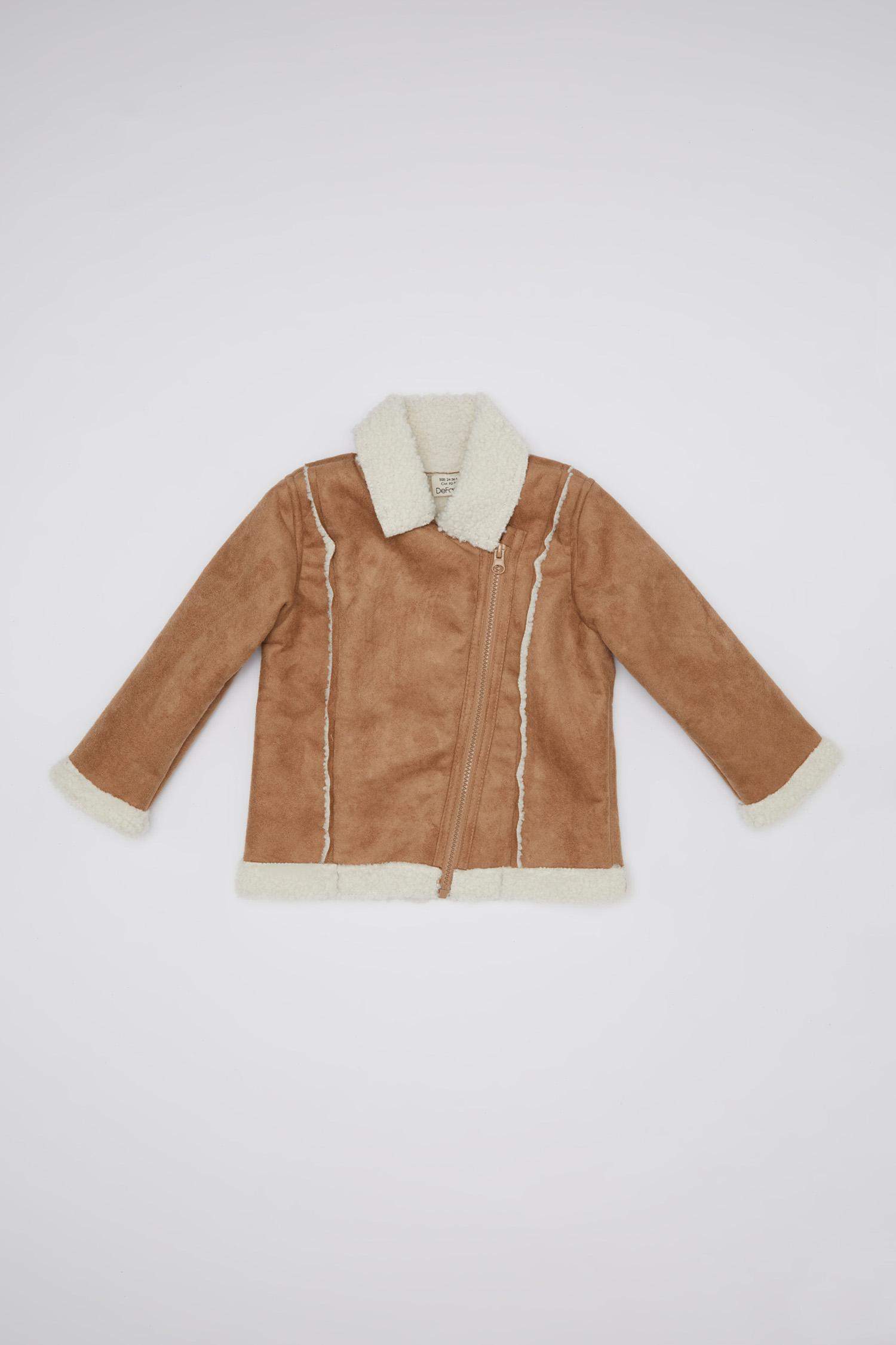 جاكيت شمواه بيبي بناتي جلد صناعي وبطانة فروية