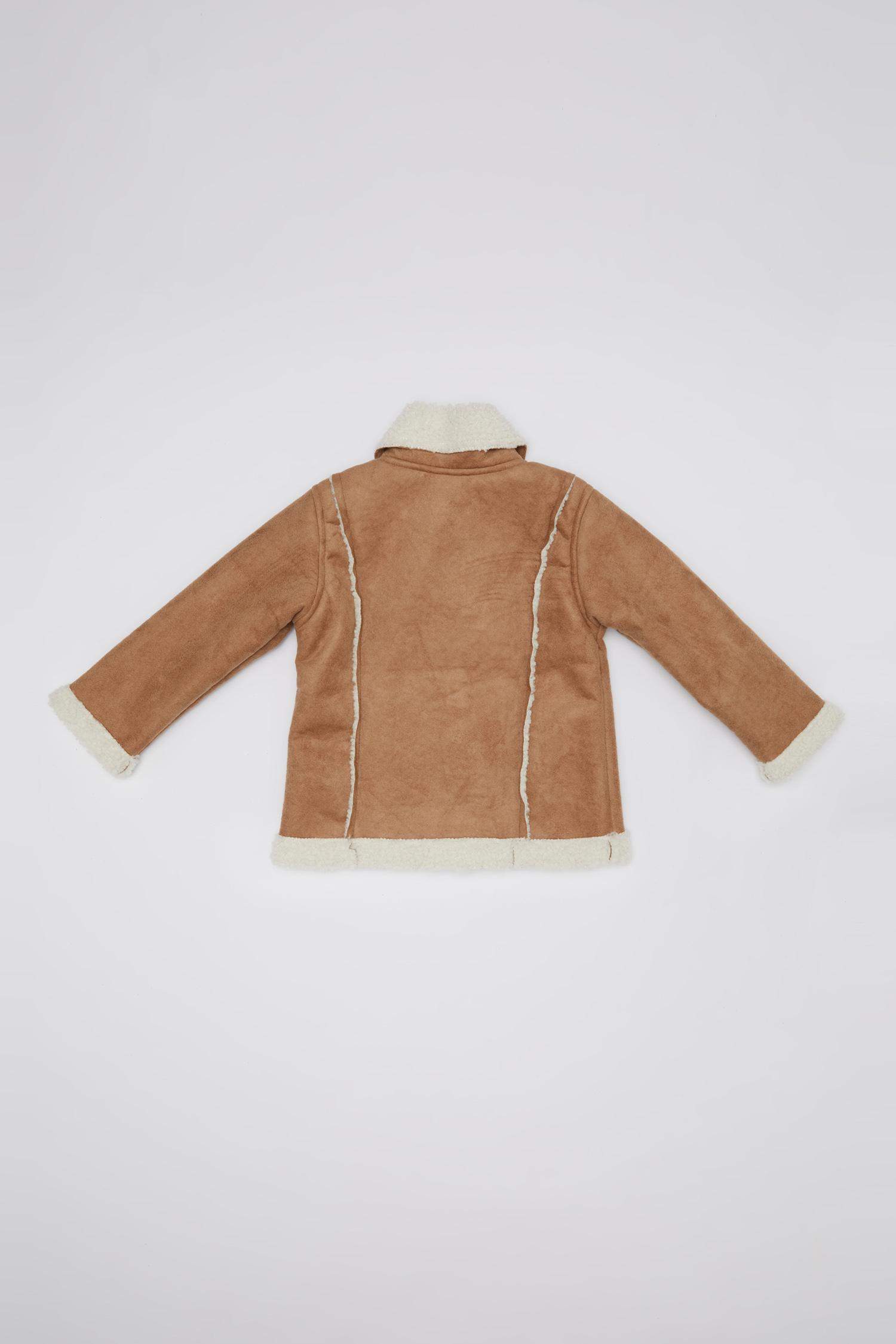 جاكيت شمواه بيبي بناتي جلد صناعي وبطانة فروية