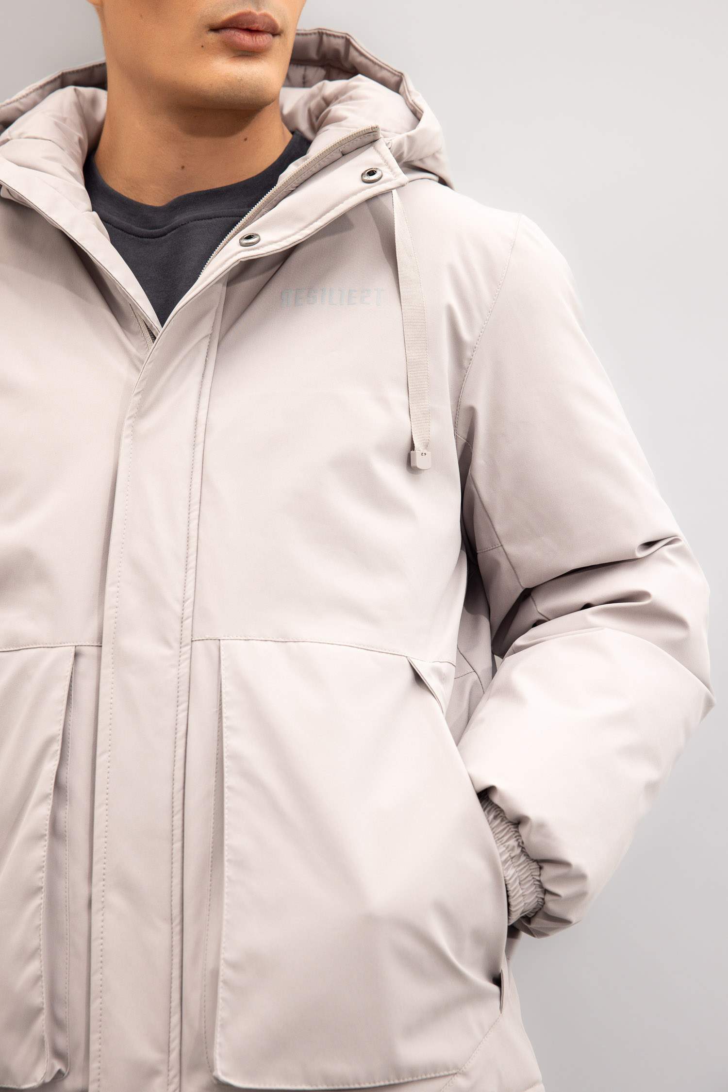 Regular Fit Çıtçıt Kapama İç Cepli Kapüşonlu Fermuarlı Mont