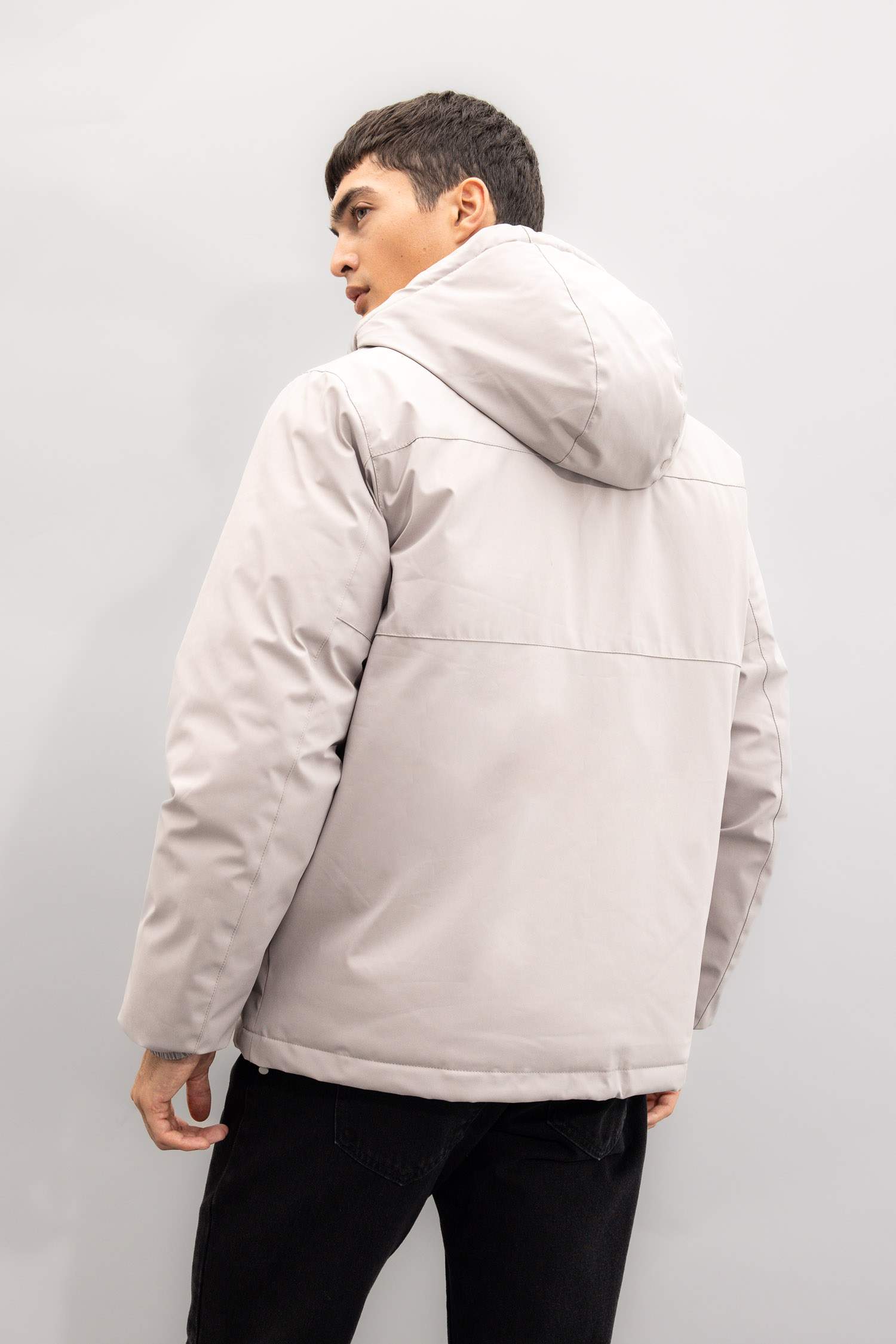 Regular Fit Çıtçıt Kapama İç Cepli Kapüşonlu Fermuarlı Mont