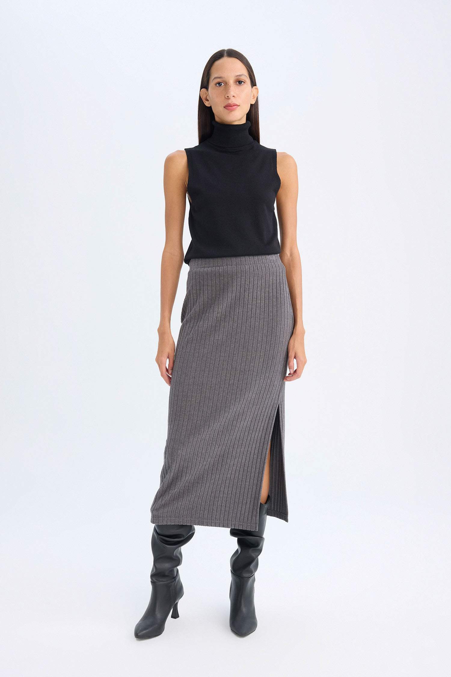 қалам белдемше орташа ұзындық Трикотаж юбка