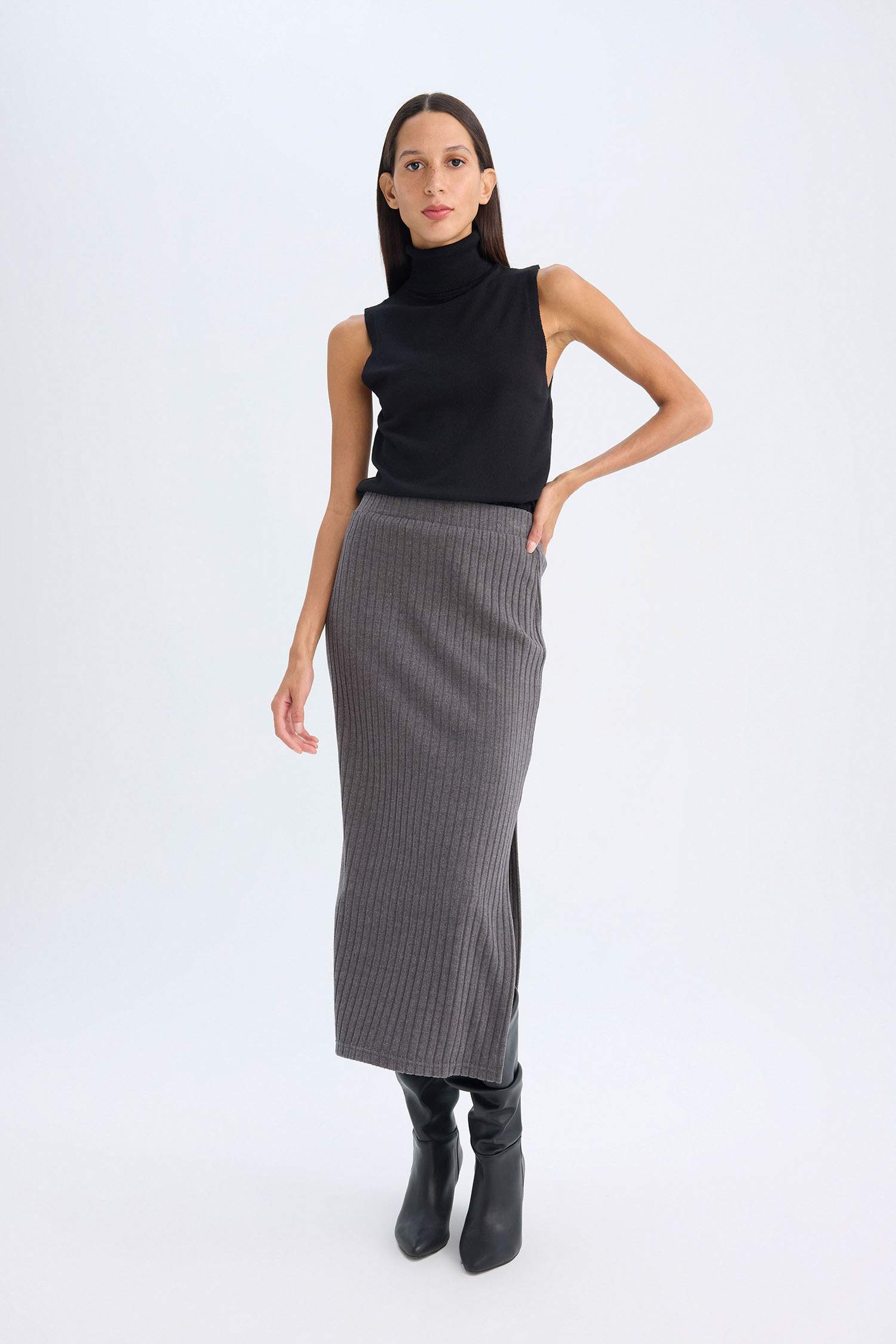 қалам белдемше орташа ұзындық Трикотаж юбка