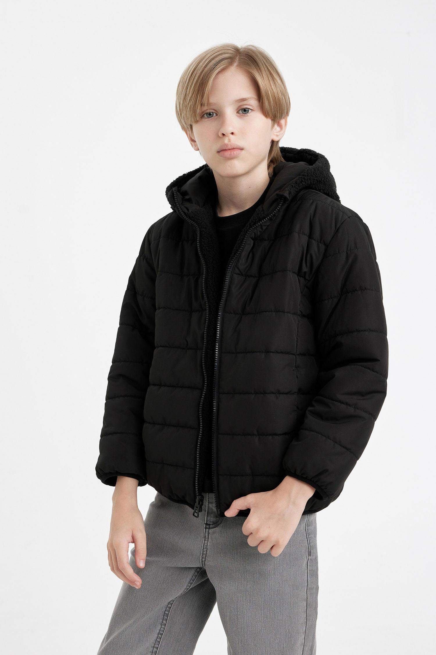 Boy Hooded Two Sided Puffer Jacket