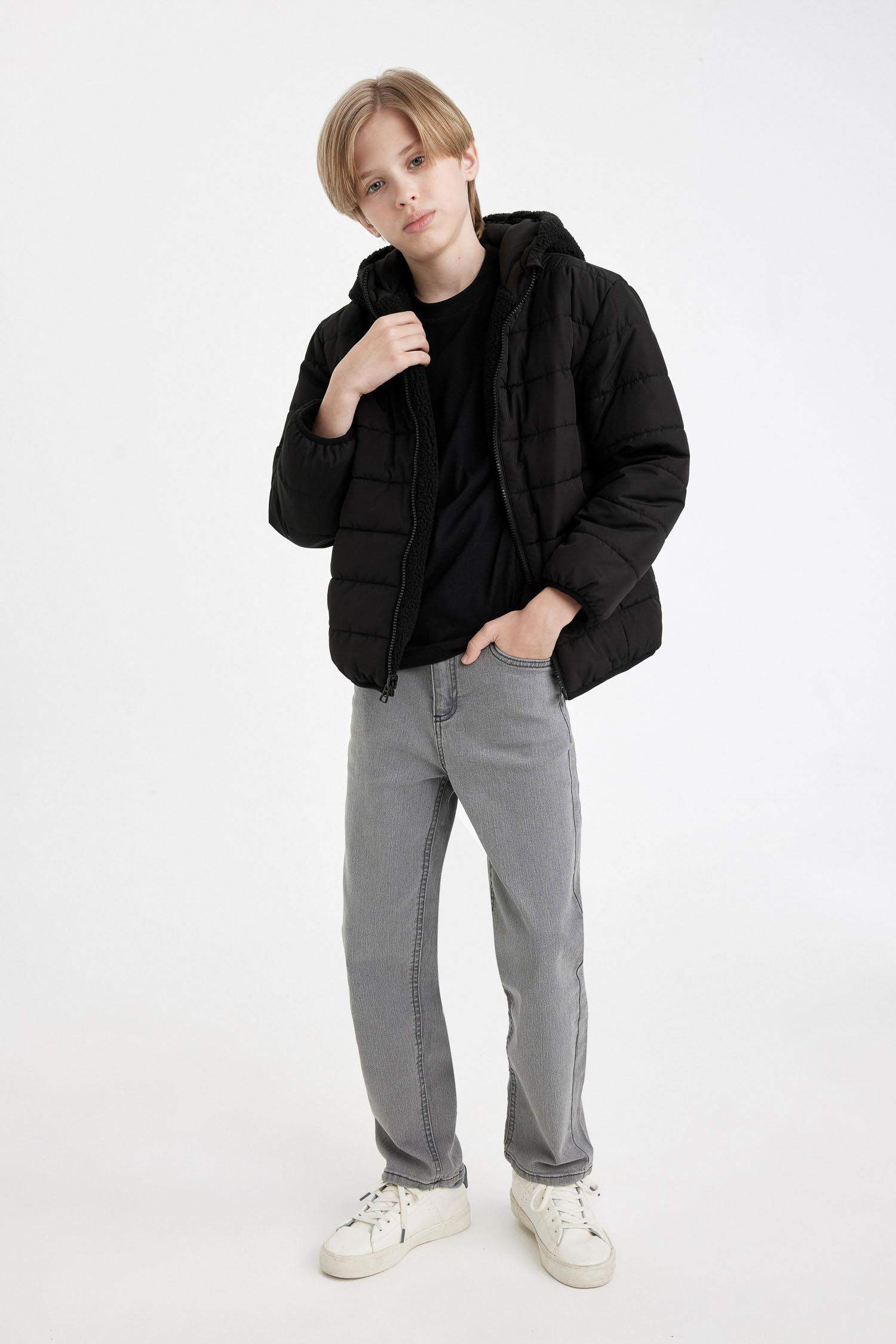 Boy Hooded Two Sided Puffer Jacket