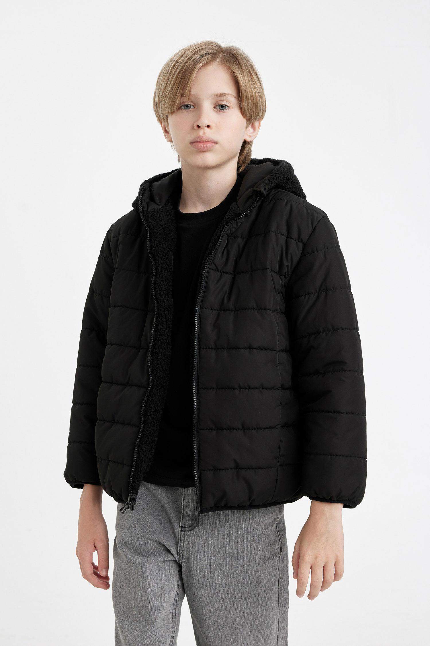 Boy Hooded Two Sided Puffer Jacket