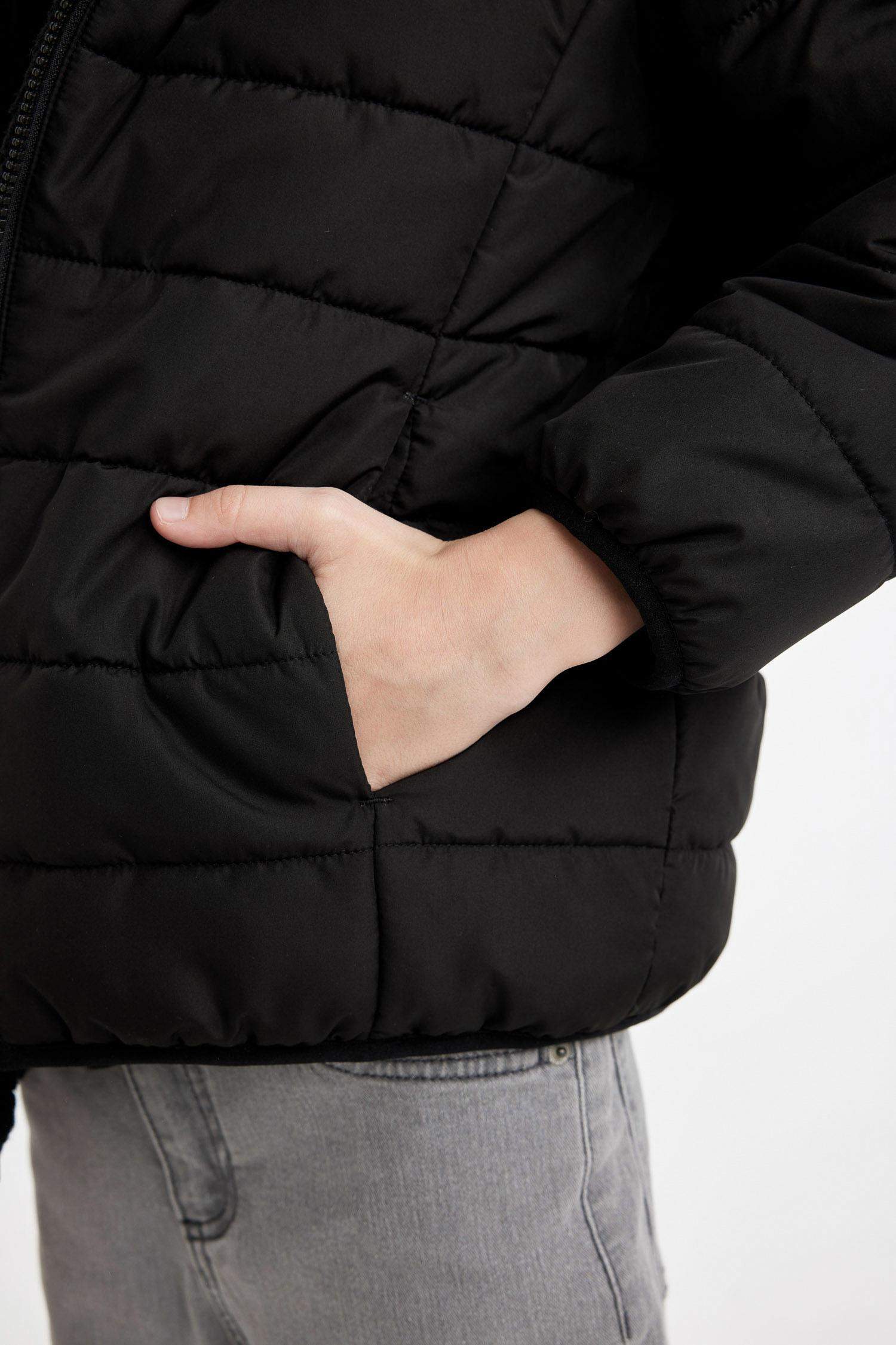 Boy Hooded Two Sided Puffer Jacket