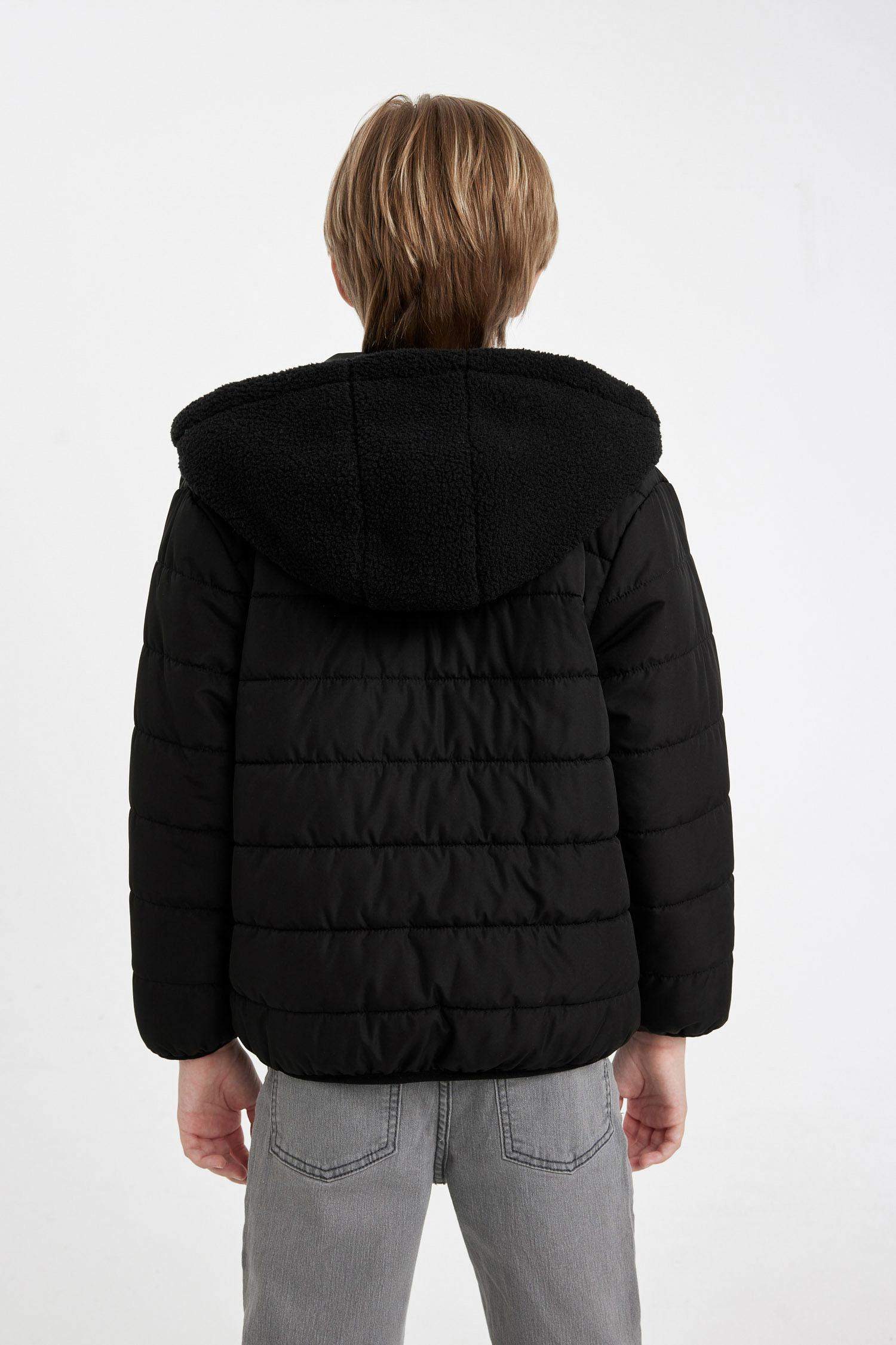 Boy Hooded Two Sided Puffer Jacket