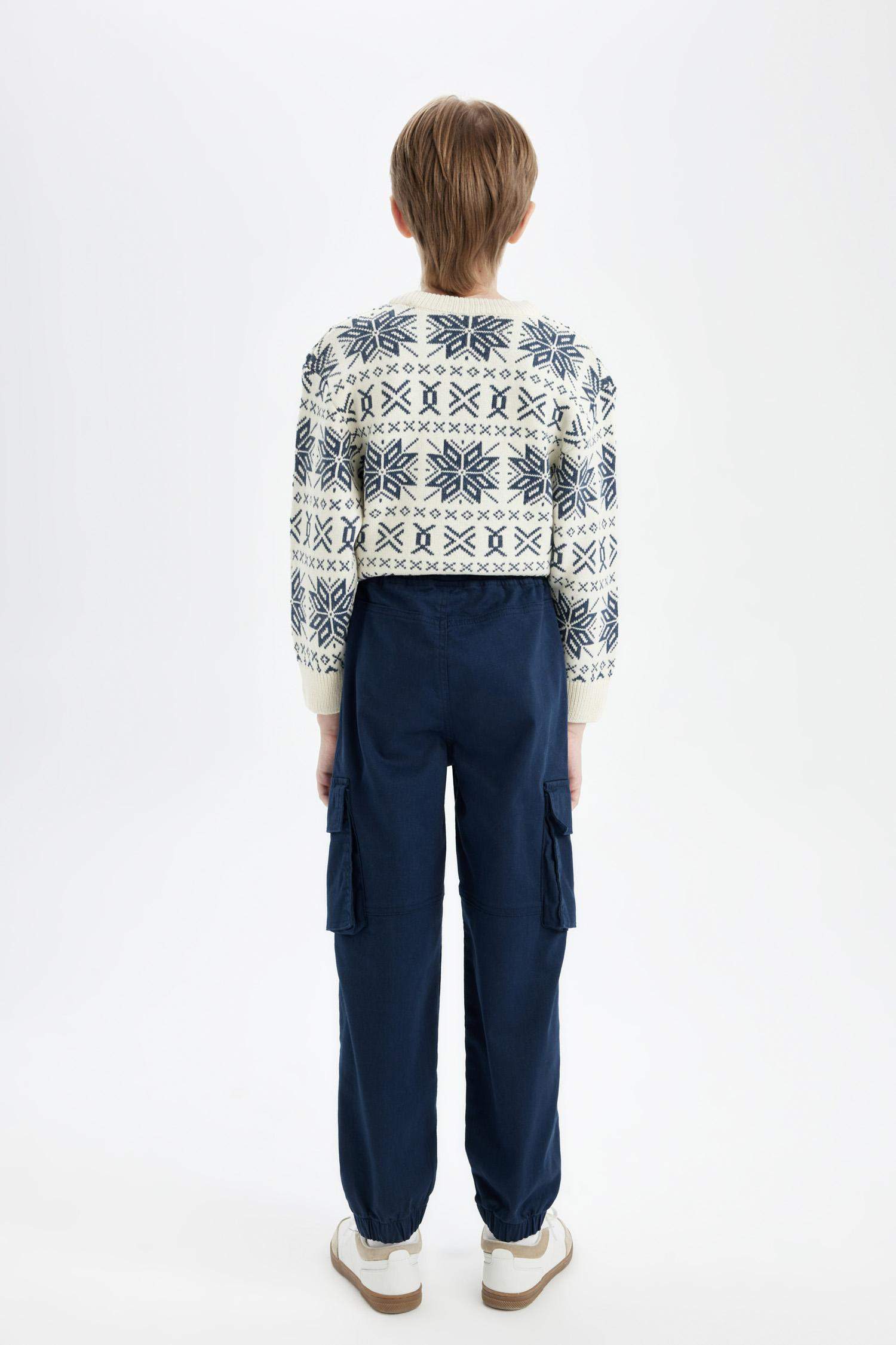 سروال كارجو جوجر ولادي جبردين بجيب