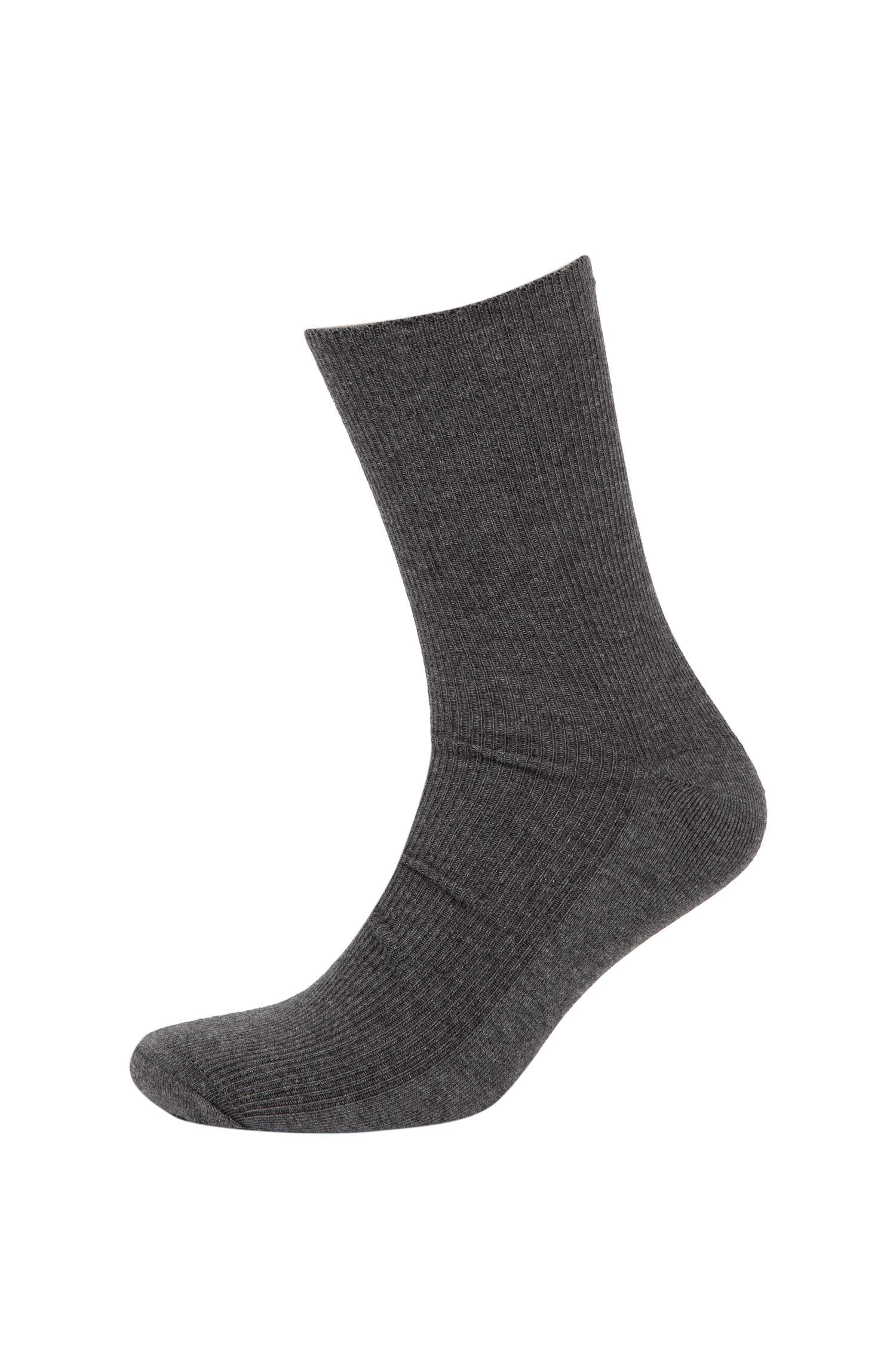 Erkek Rahat Lastikli 5'li Pamuklu Uzun Çorap