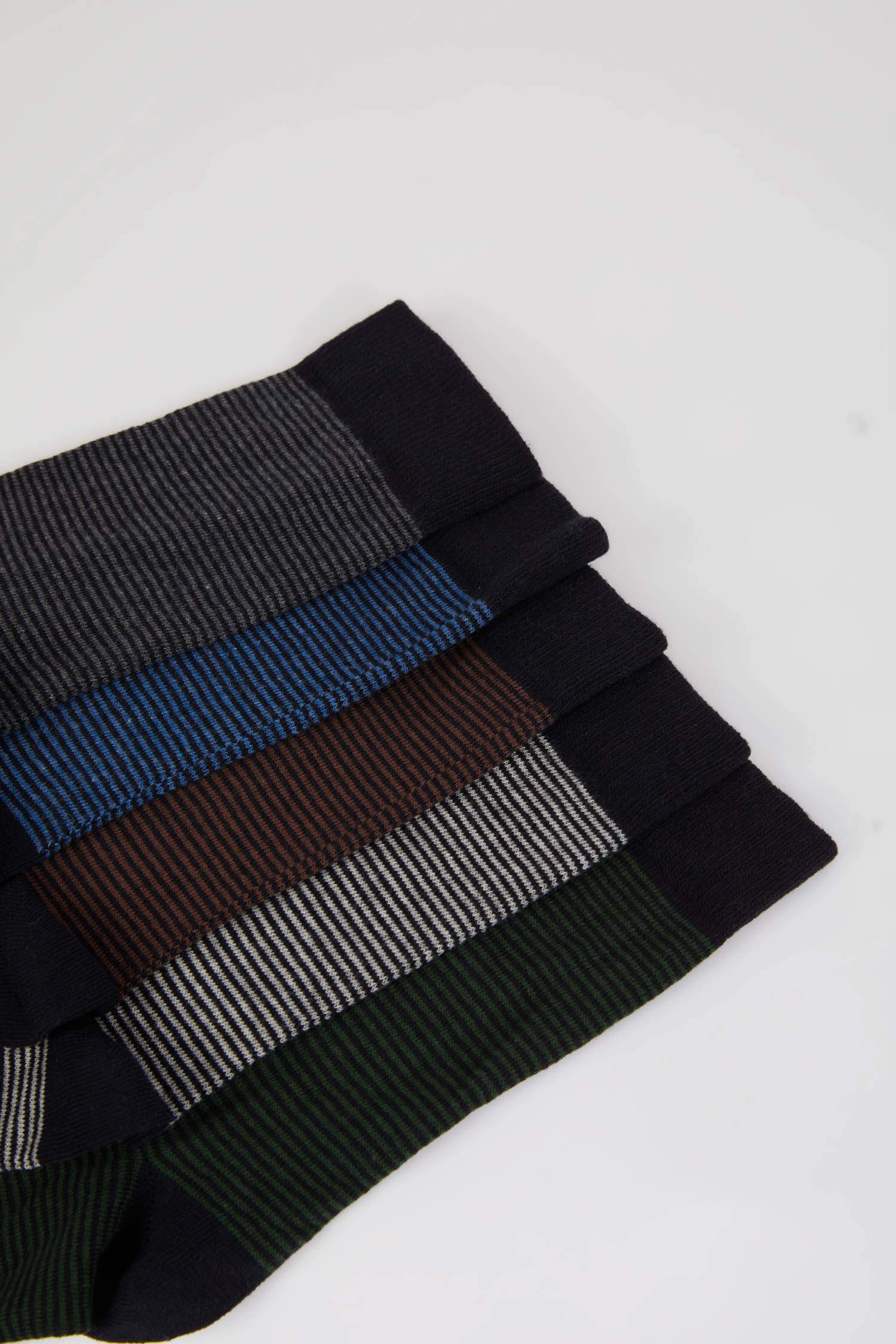 Erkek 5'li Pamuklu Uzun Çorap