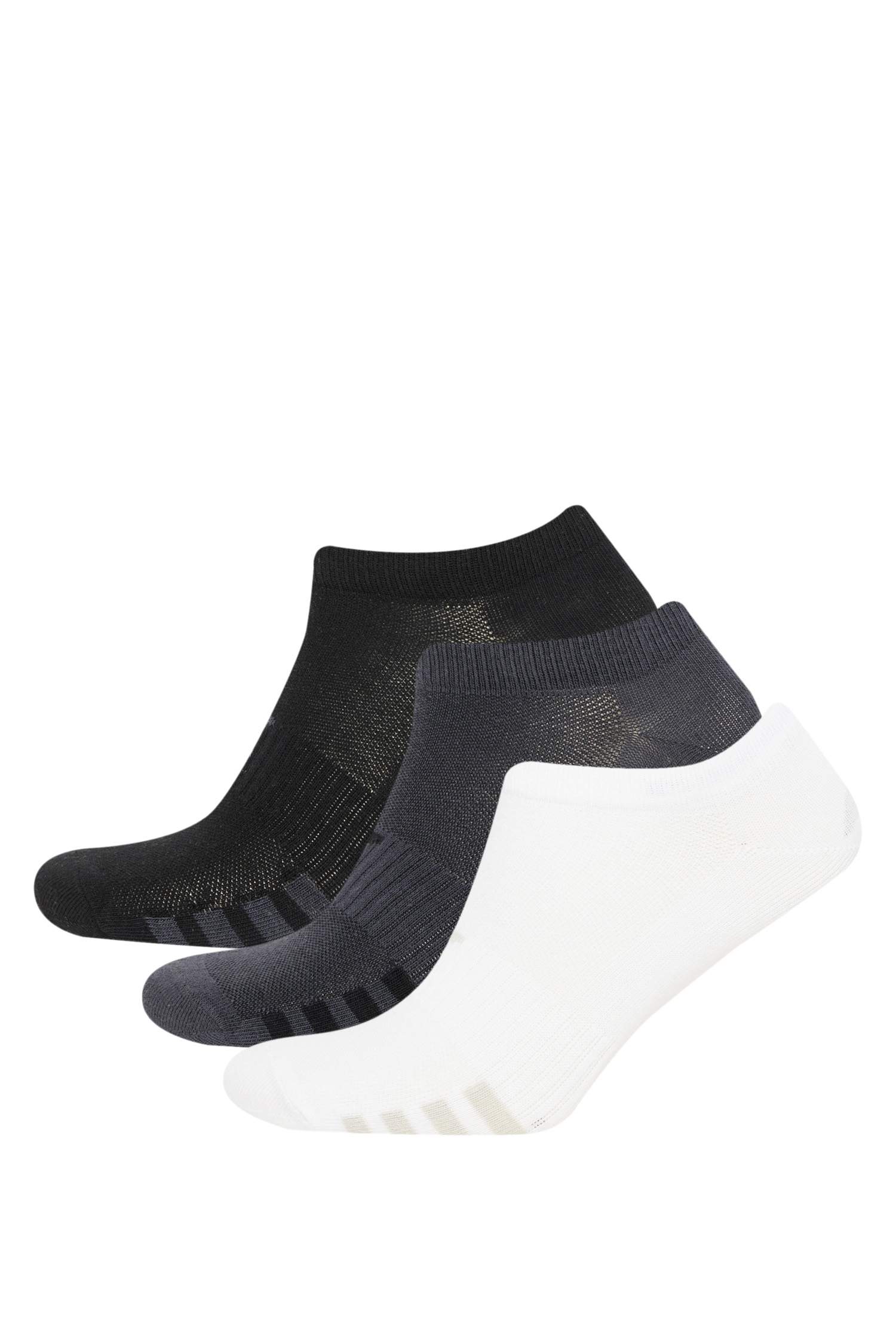 Erkek 3'lü Pamuklu Kısa Spor Çorap