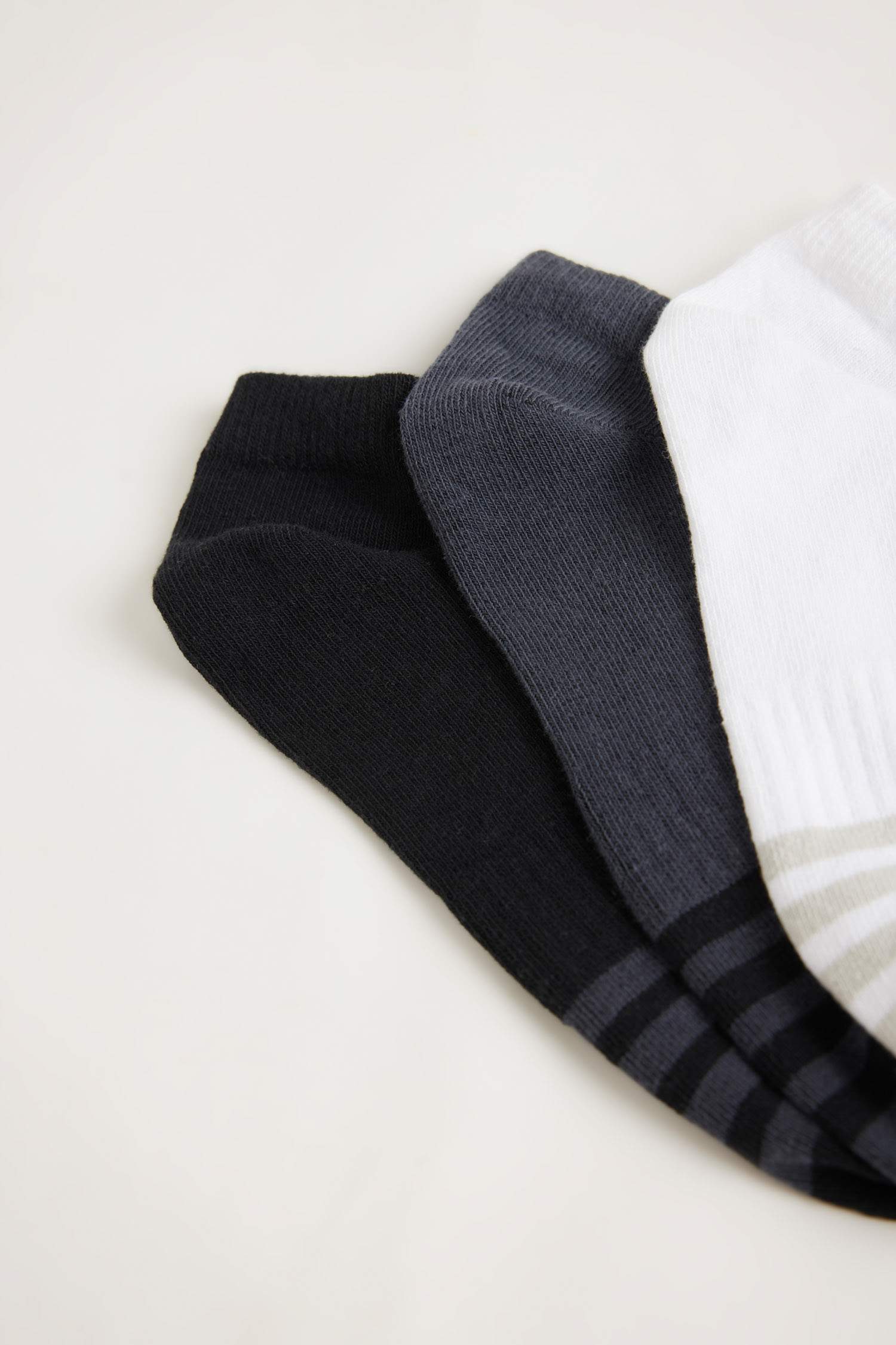 Erkek 3'lü Pamuklu Kısa Spor Çorap