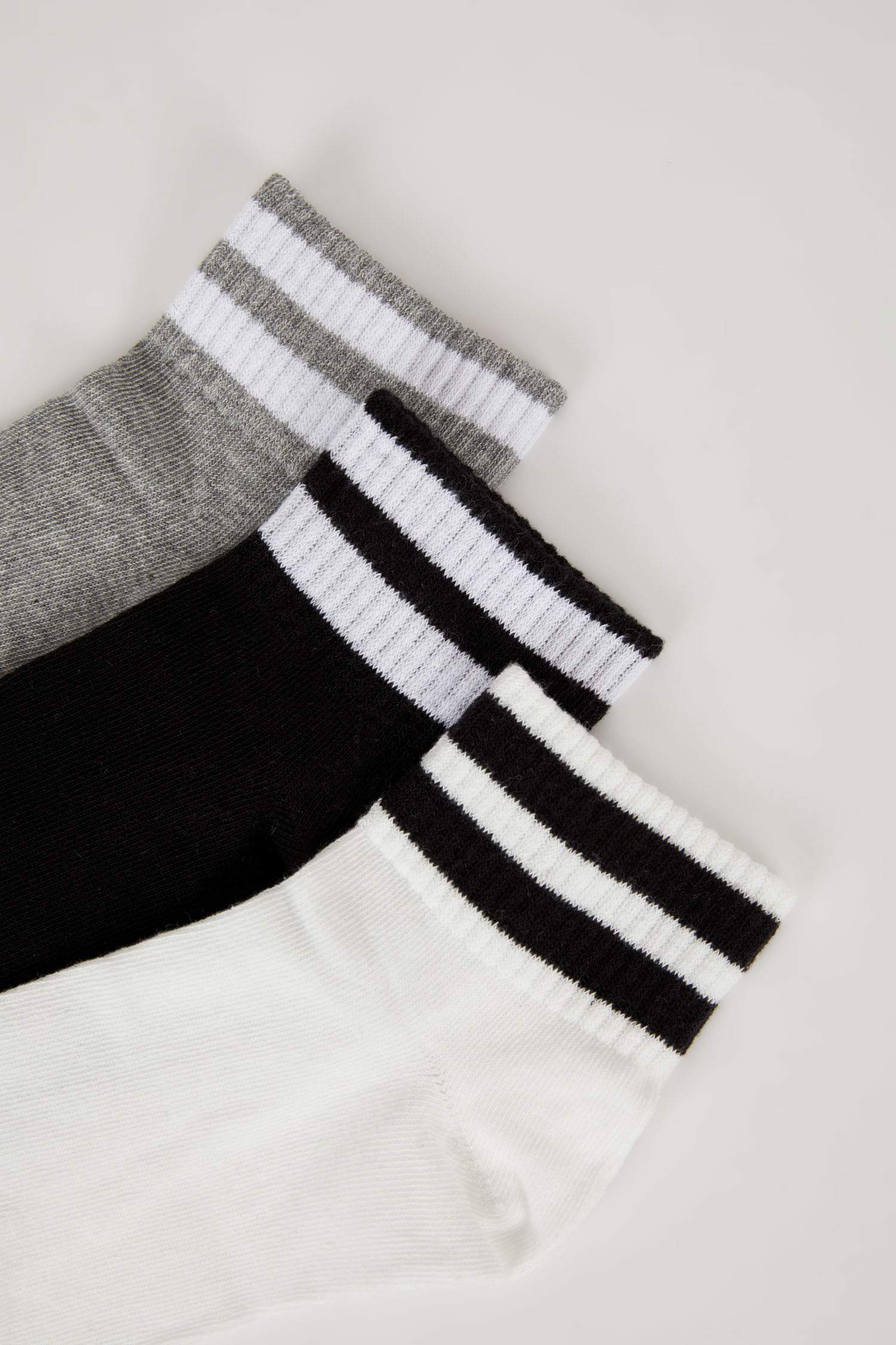 Erkek 3'lü Pamuklu Patik Çorap