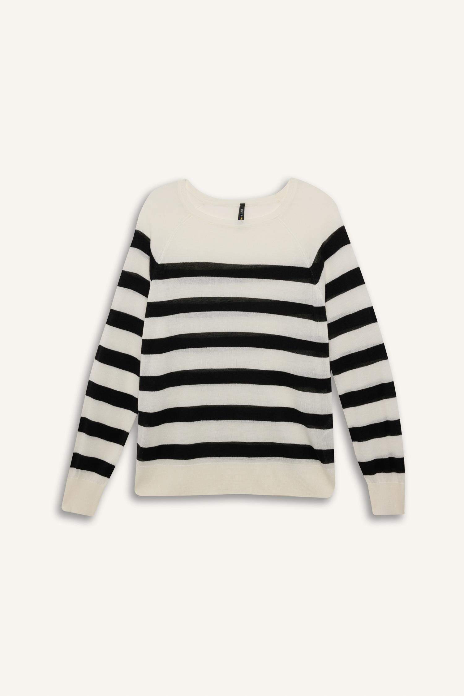 Regular Fit Boat Neck Striped Knitwear Pullover