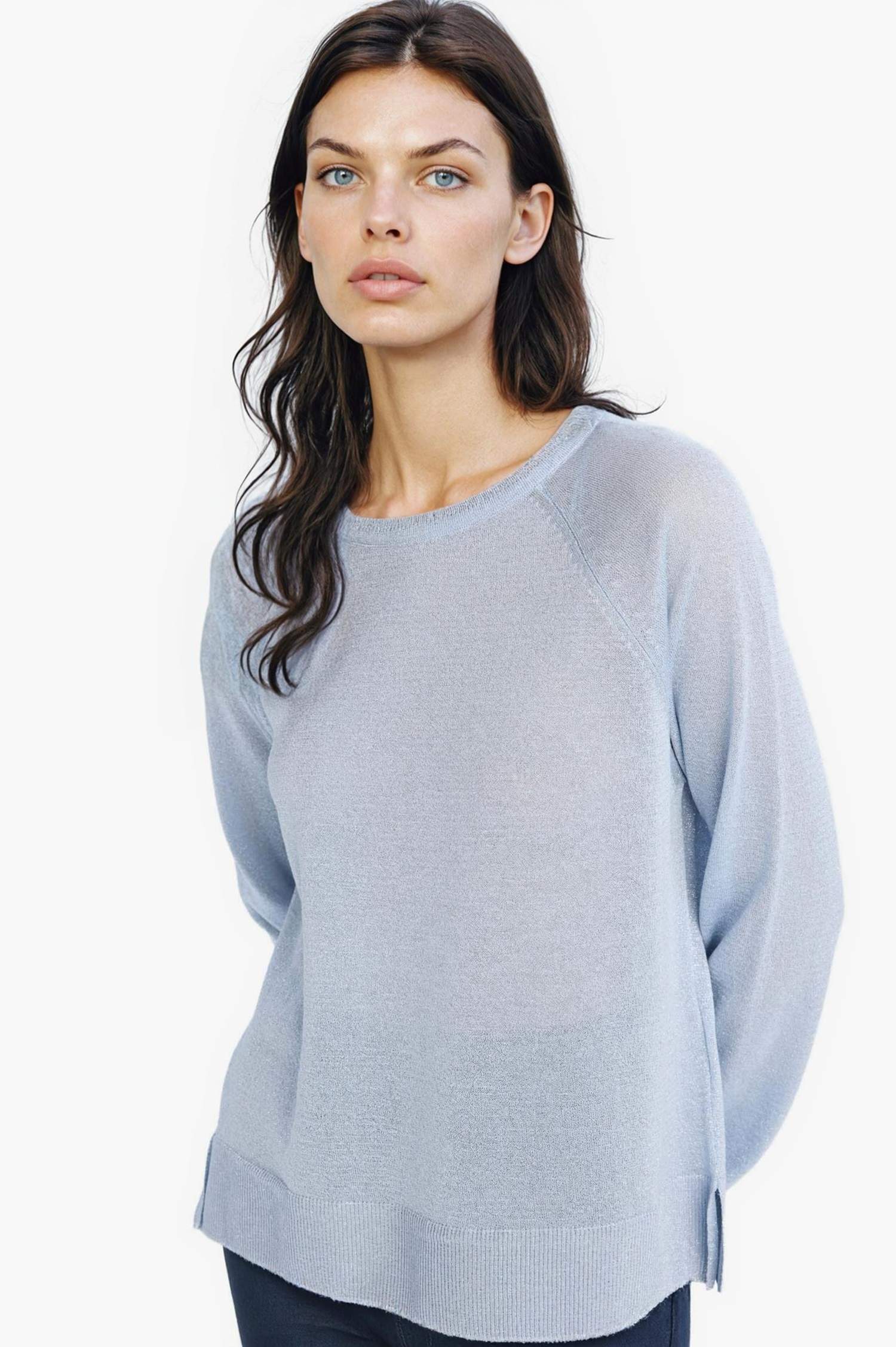 Regular Fit Crew Neck Basic Knit Pullover