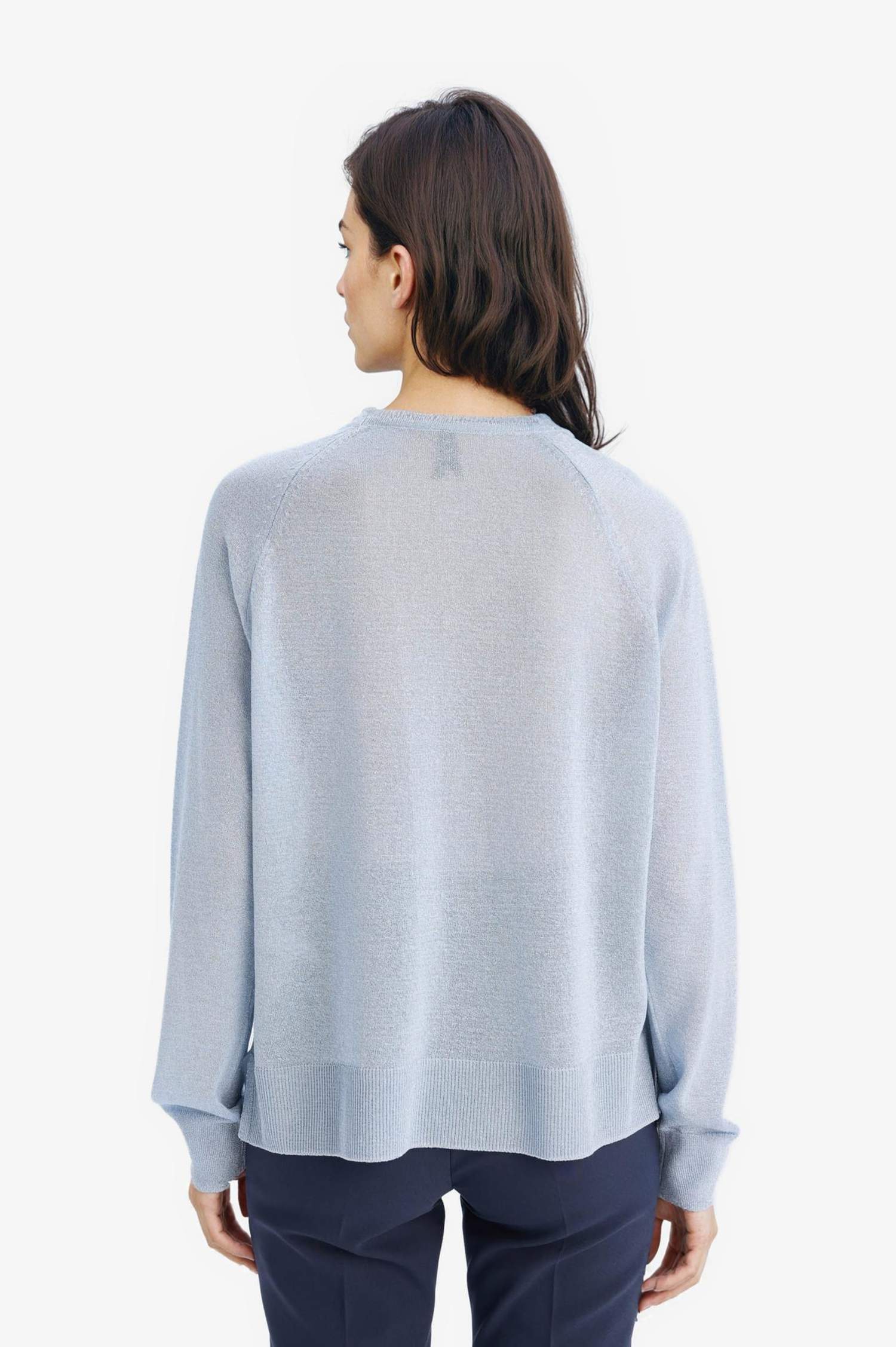 Regular Fit Crew Neck Basic Knit Pullover