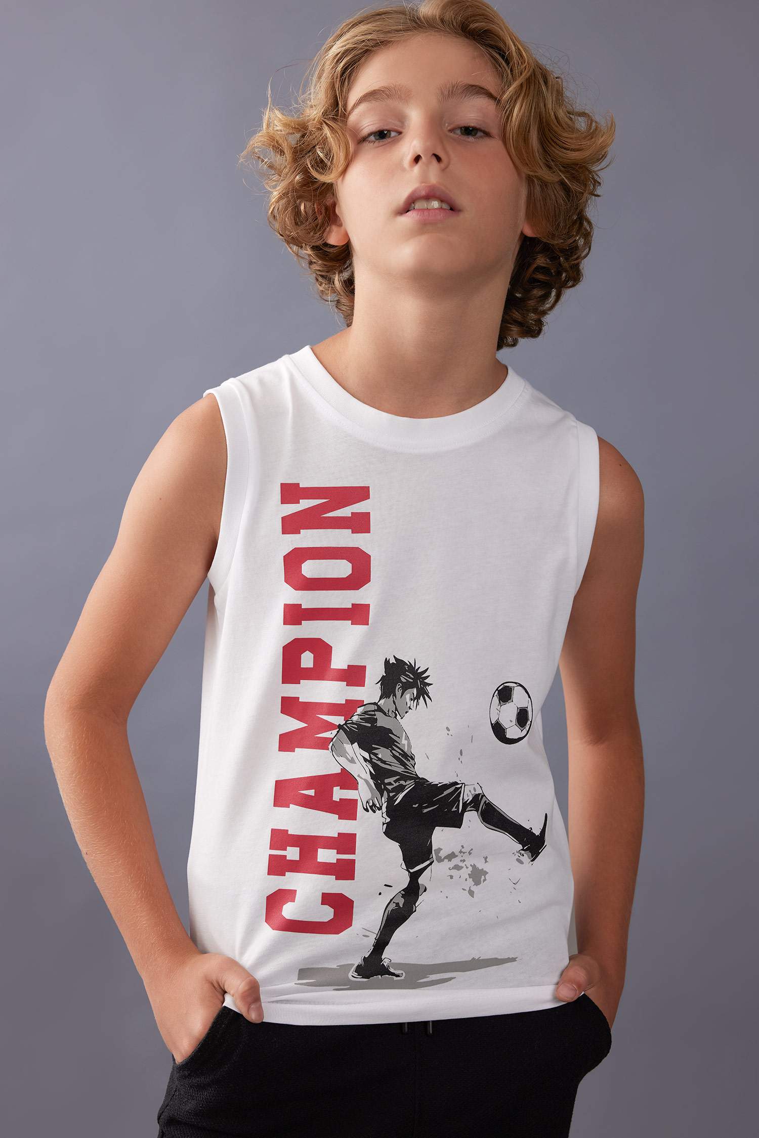 Débardeur Coupe Régulière Col Ras Du Cou pour Garçon