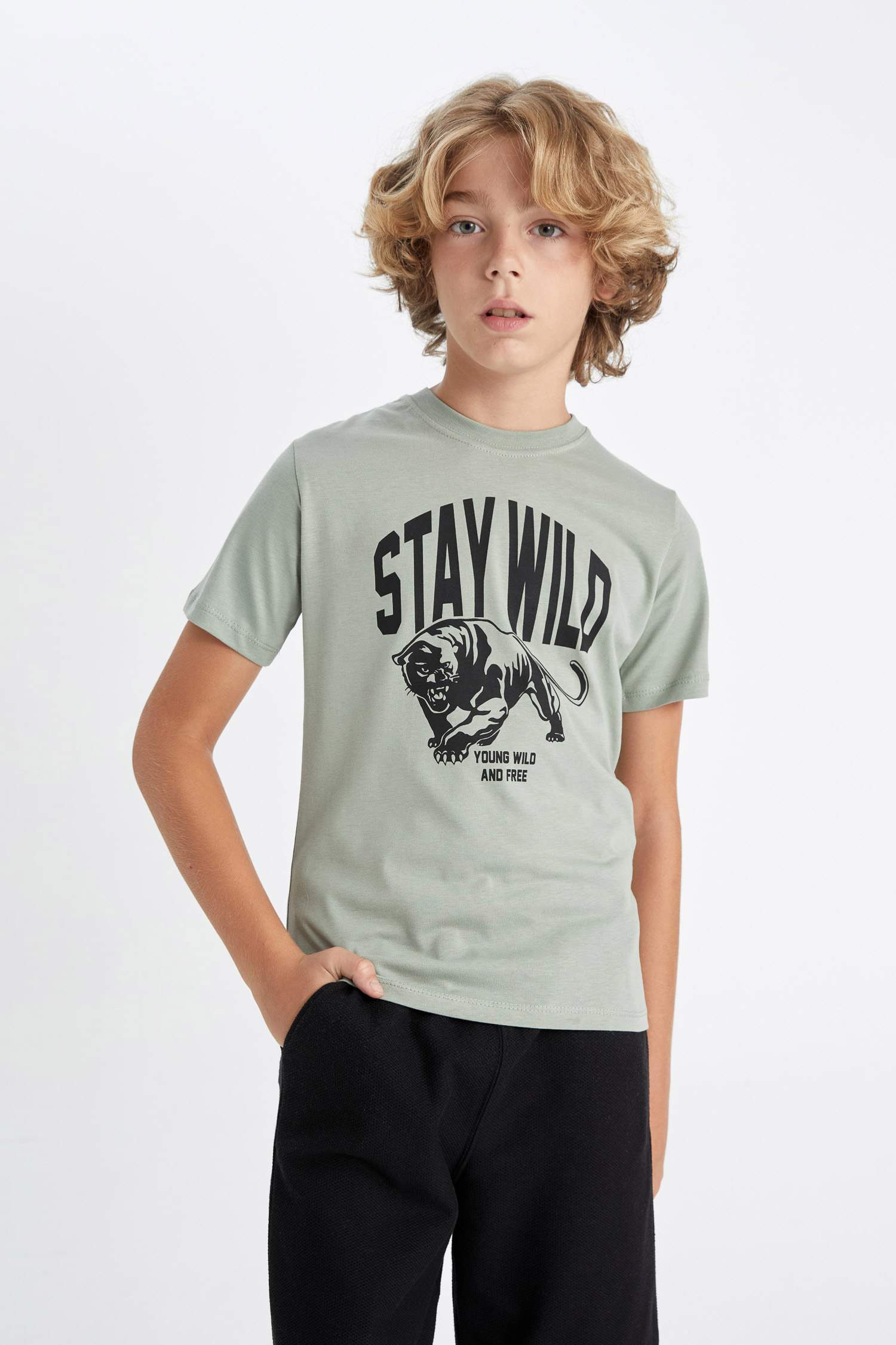 Boy Crew Neck Printed Short Sleeve T-Shirt