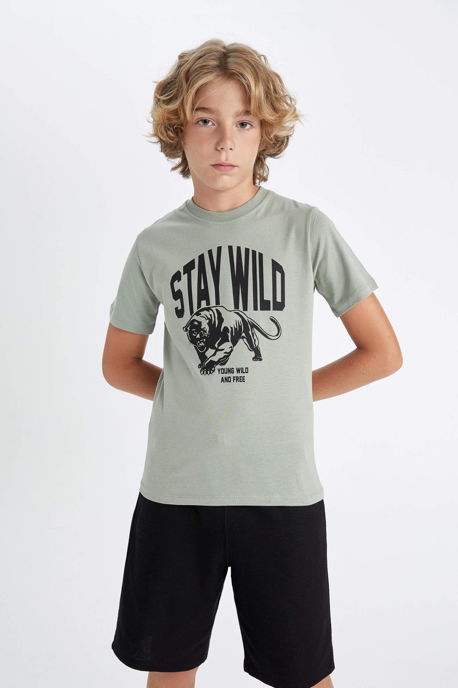 Boy Crew Neck Printed Short Sleeve T-Shirt