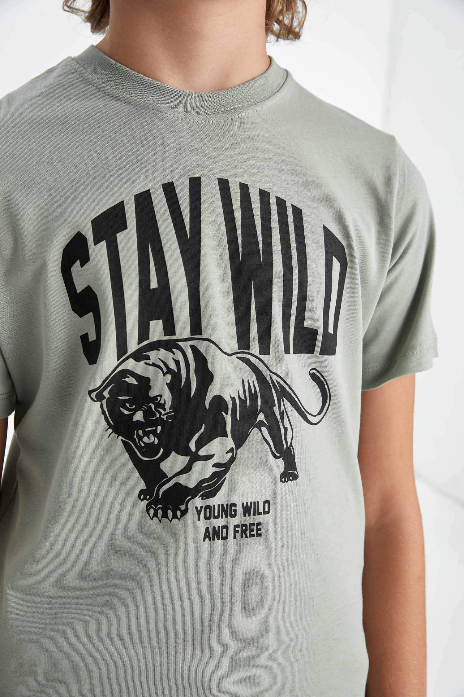Boy Crew Neck Printed Short Sleeve T-Shirt