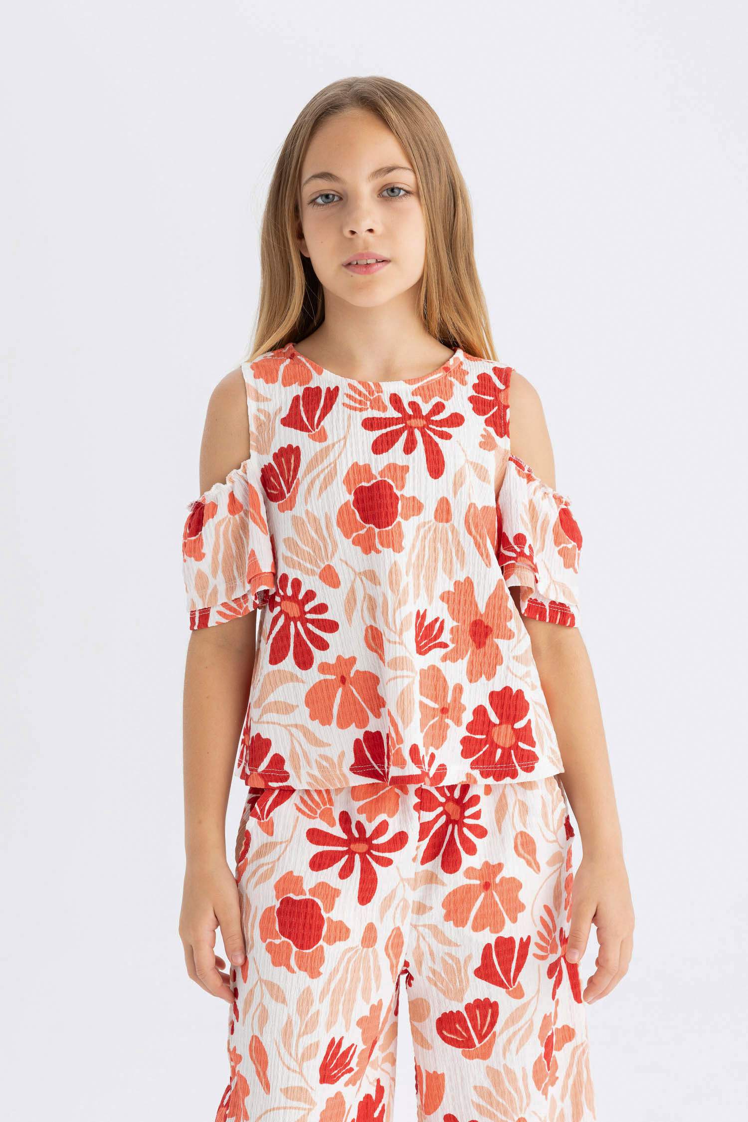 تيشيرت نص ردن منسوج قصة عادية بياخة مستديرة