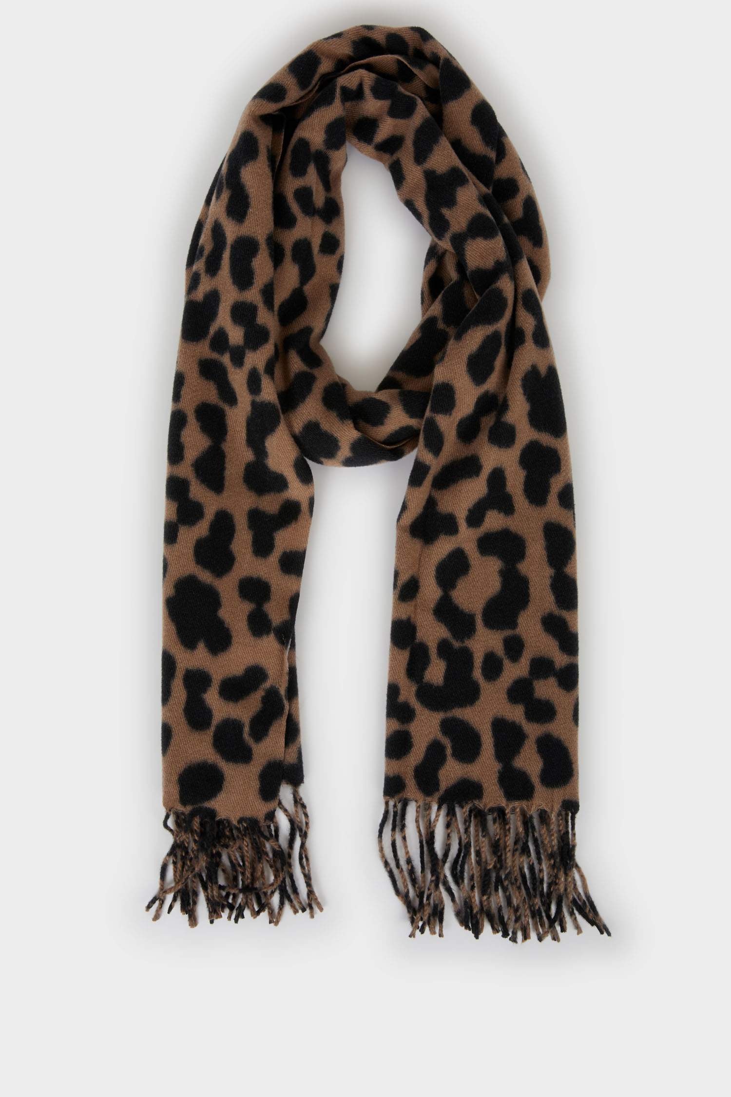 Woman Leopard Print Neck Scarf