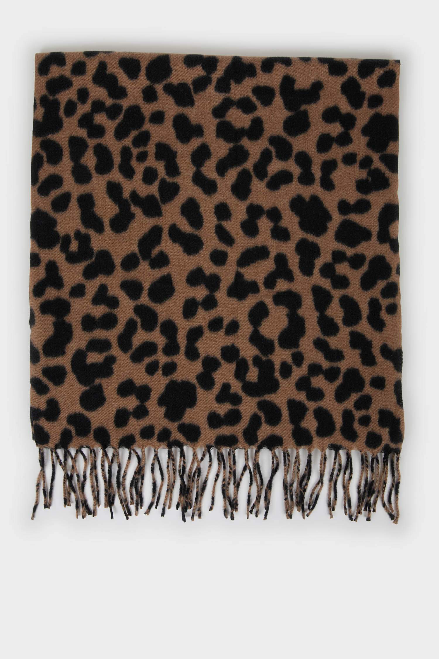 Woman Leopard Print Neck Scarf