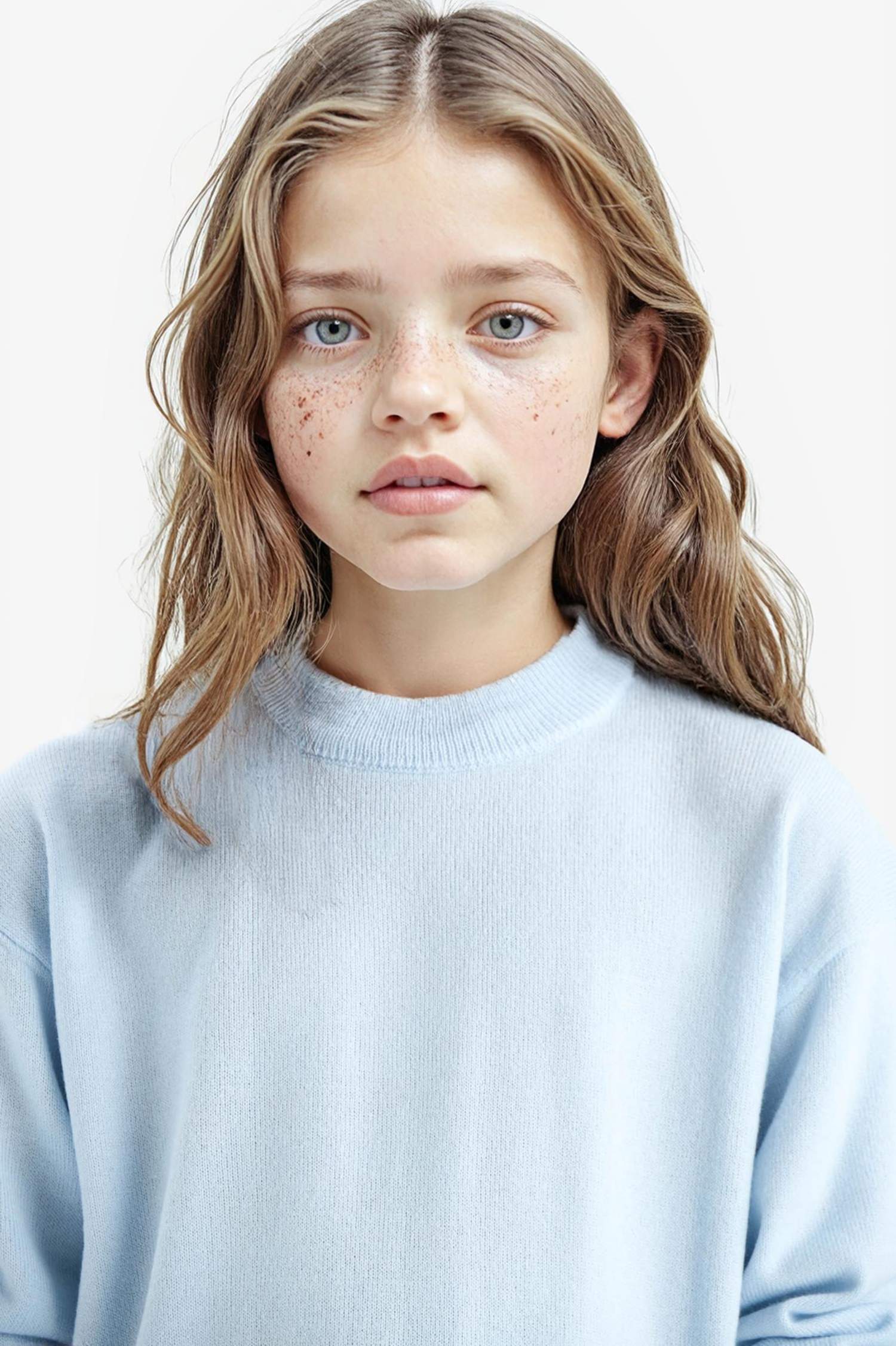 بلوفر قصة عادية بياقة مستديرة