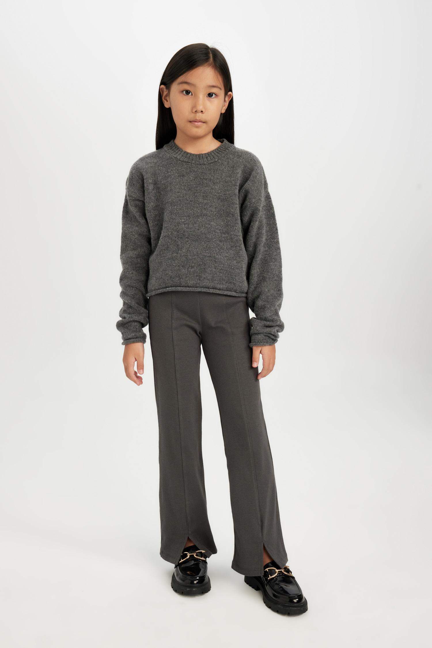 Girl Standard Fit Crew Neck Basic Pullover