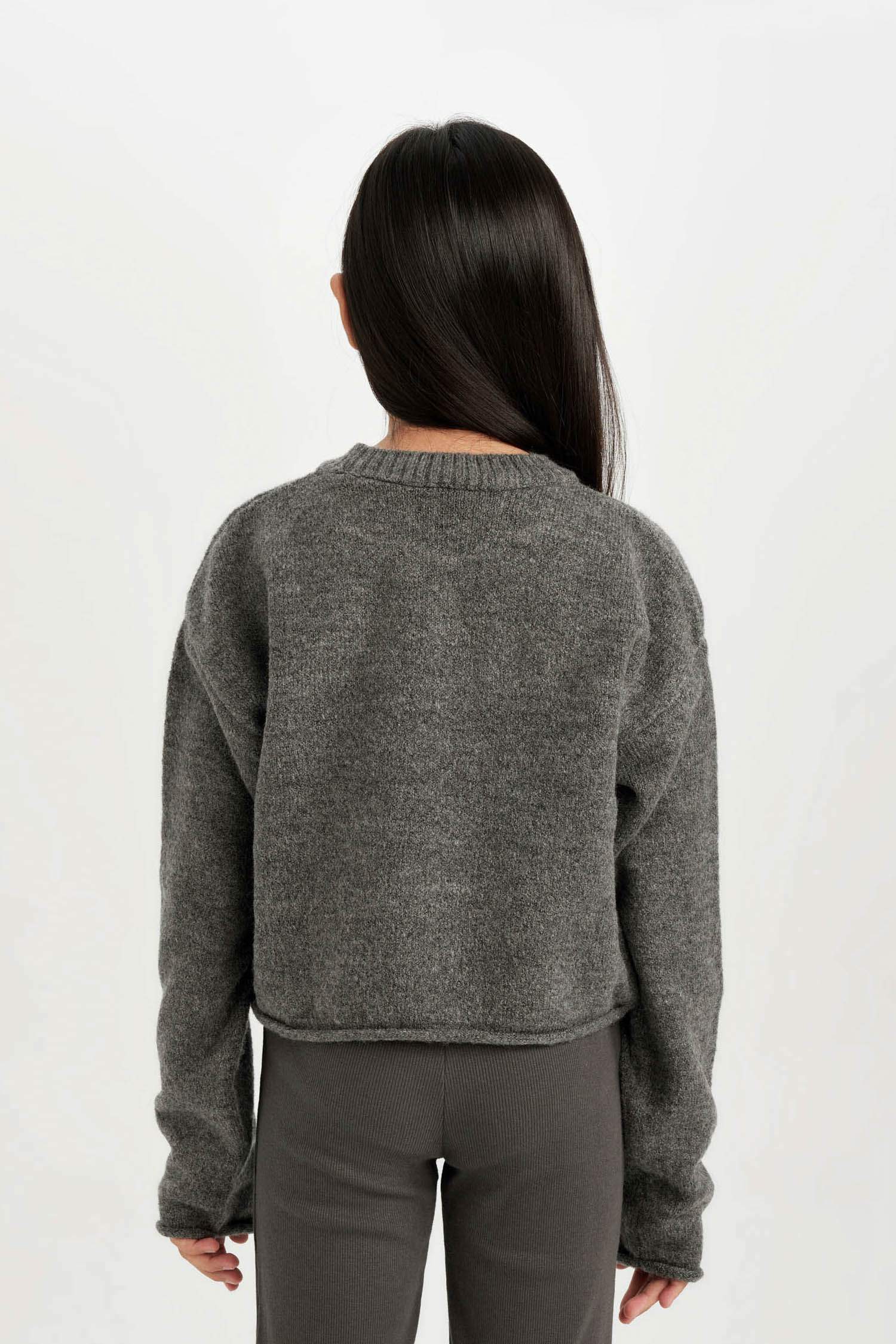 Girl Standard Fit Crew Neck Basic Pullover