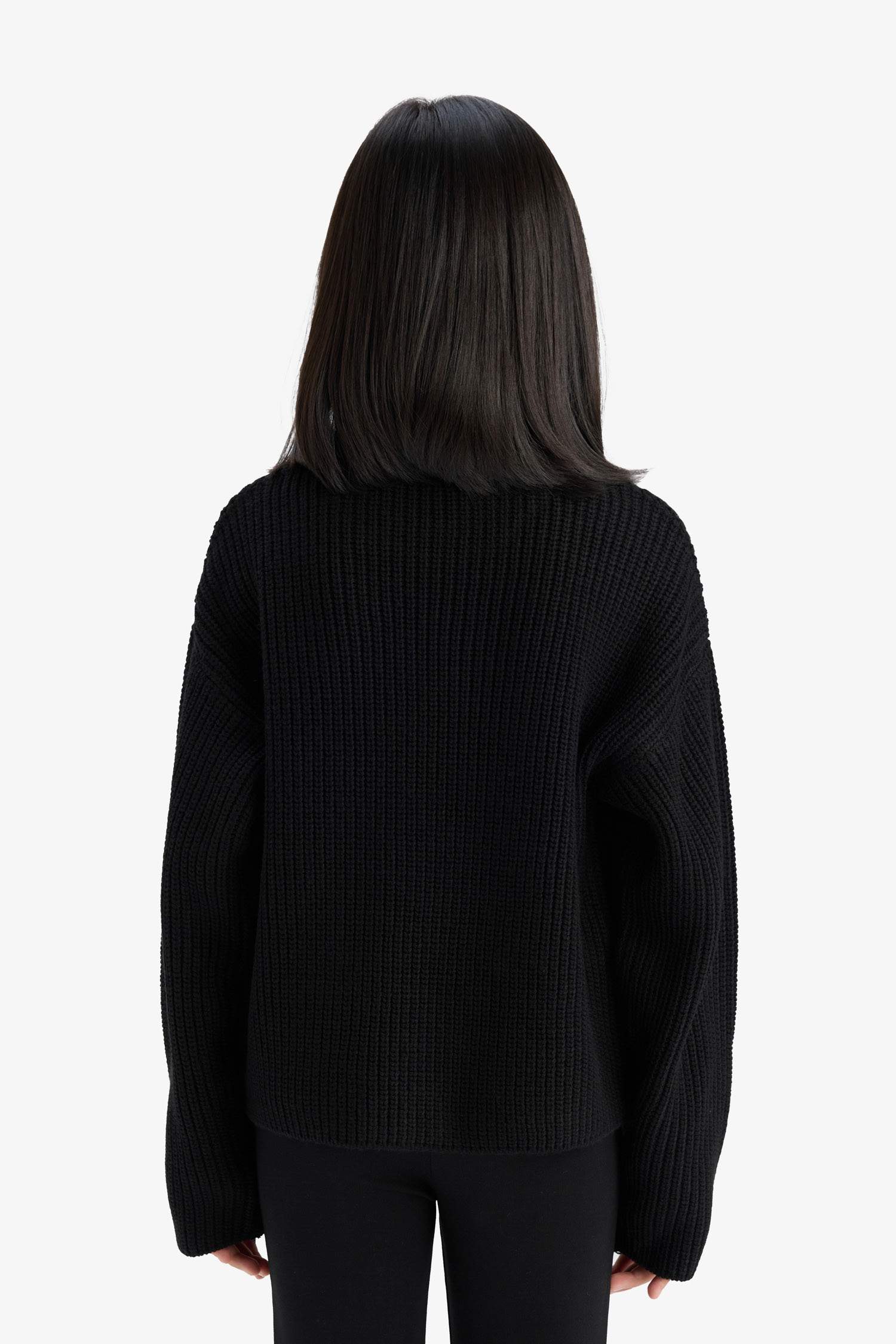 Kız Çocuk Standart Fit Bisiklet Yaka Triko Kazak