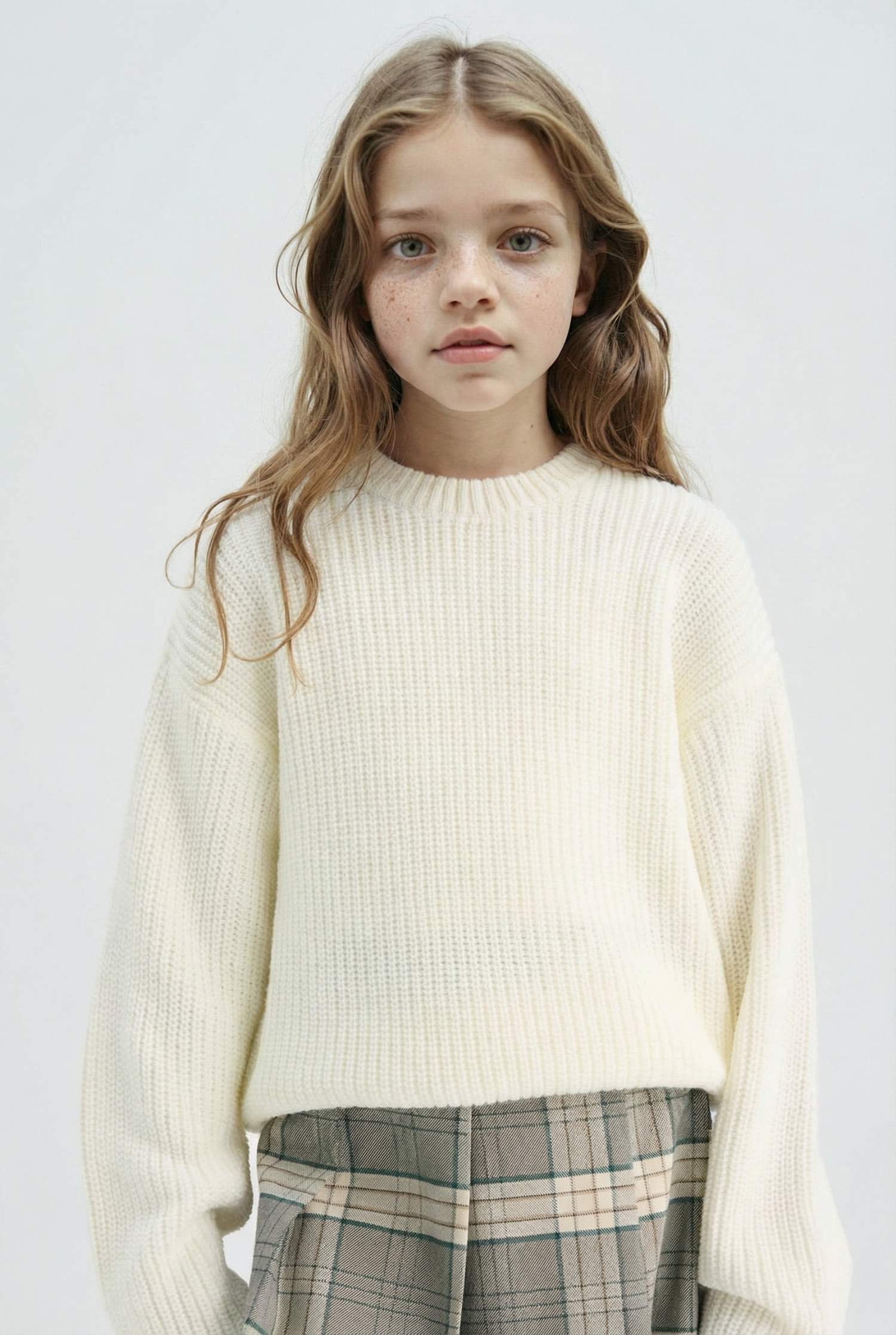 Girl Standard Fit Crew Neck Knit Pullover