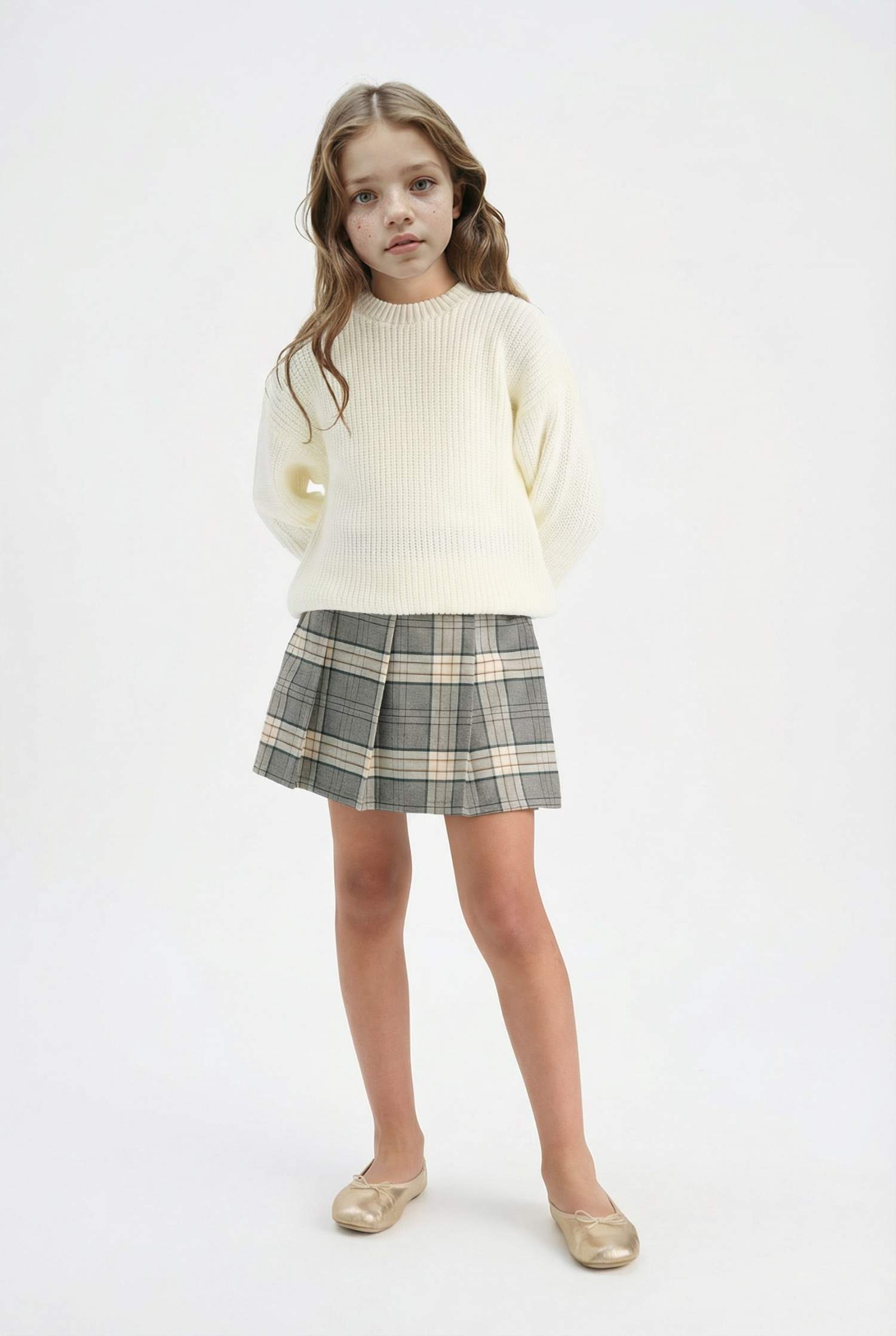 Girl Standard Fit Crew Neck Knit Pullover
