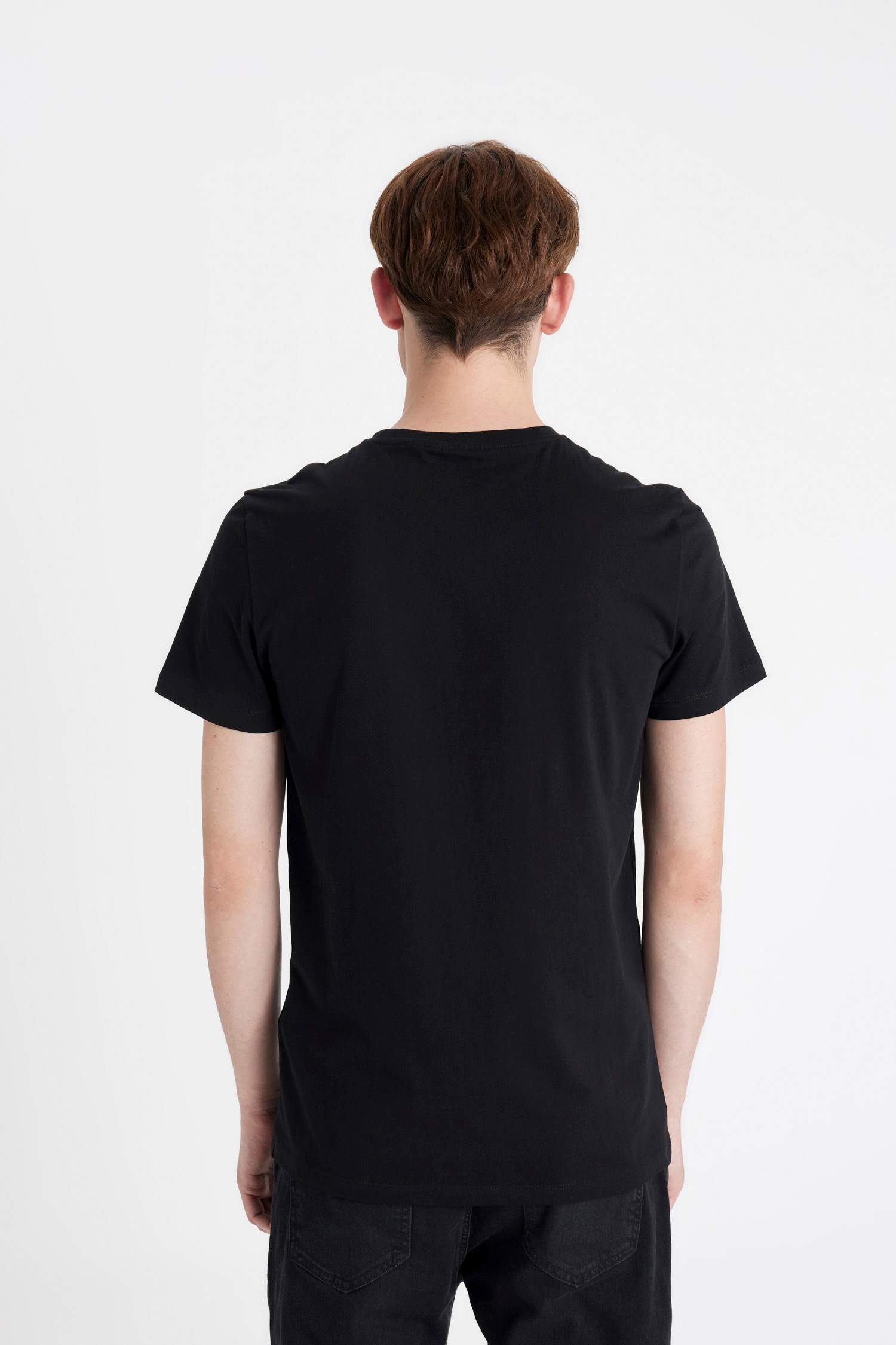 Slim Fit Crew Neck Printed Short Sleeve T-Shirt