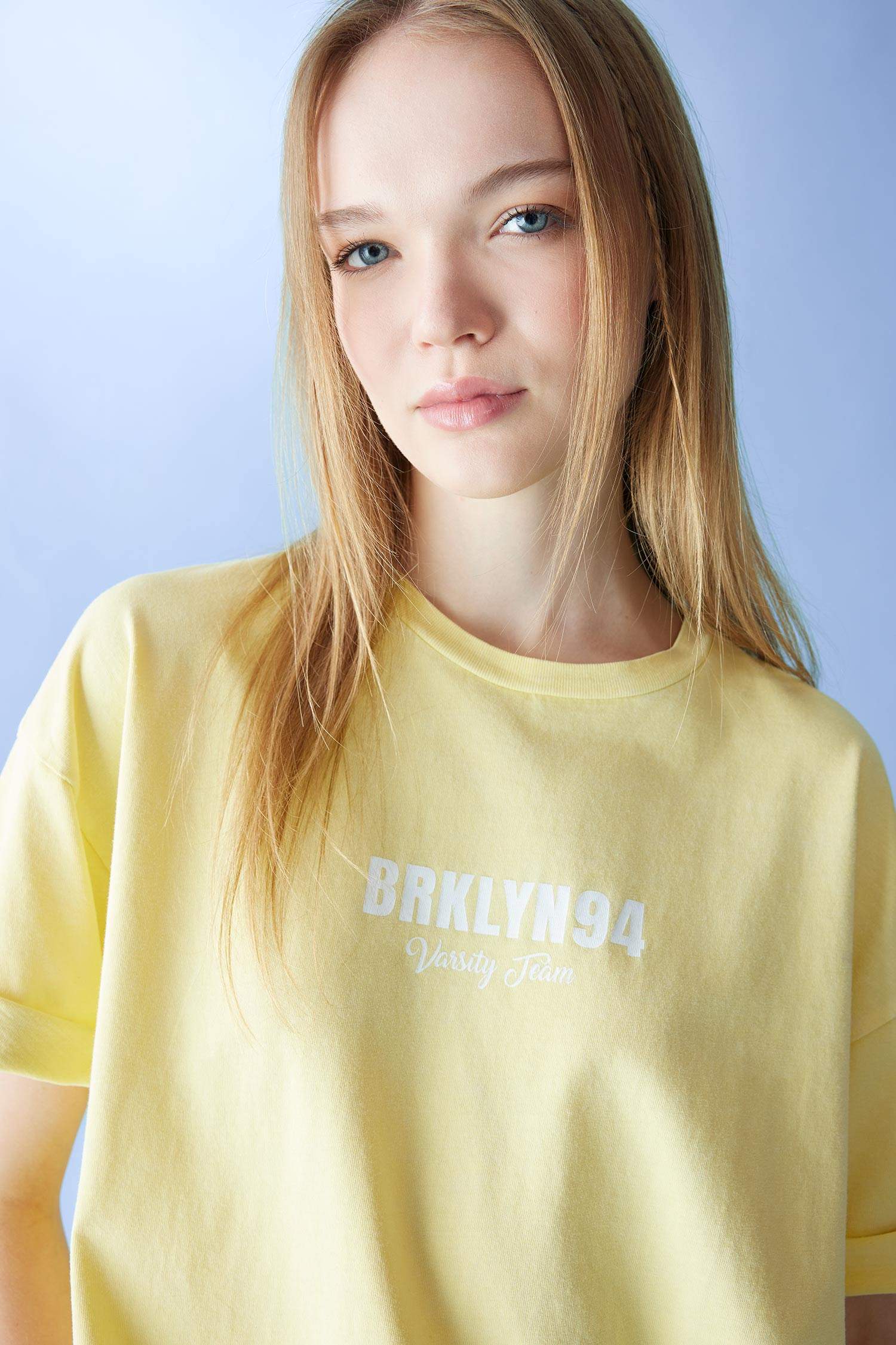 Oversize Fit Crew Neck Printed Short Sleeve T-Shirt