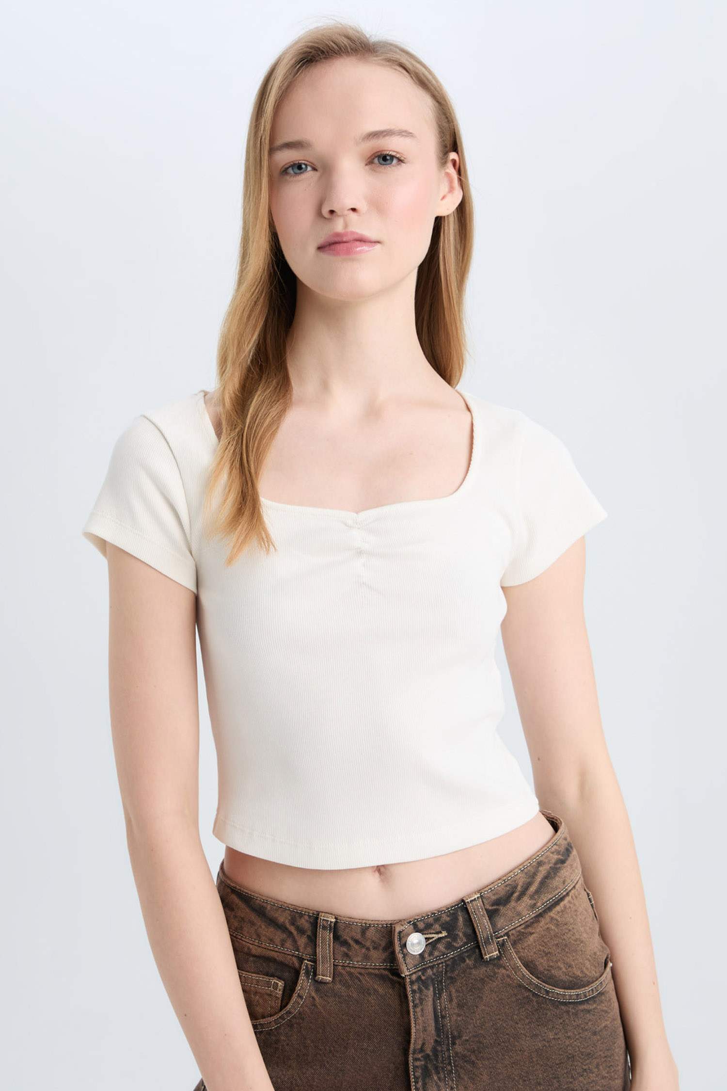 Coool Fitted Fitilli Kaşkorse Kısa Kollu Tişört