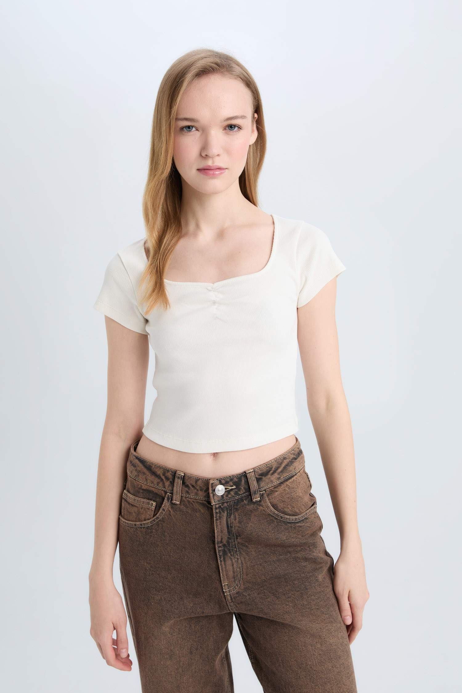 Coool Fitted Fitilli Kaşkorse Kısa Kollu Tişört