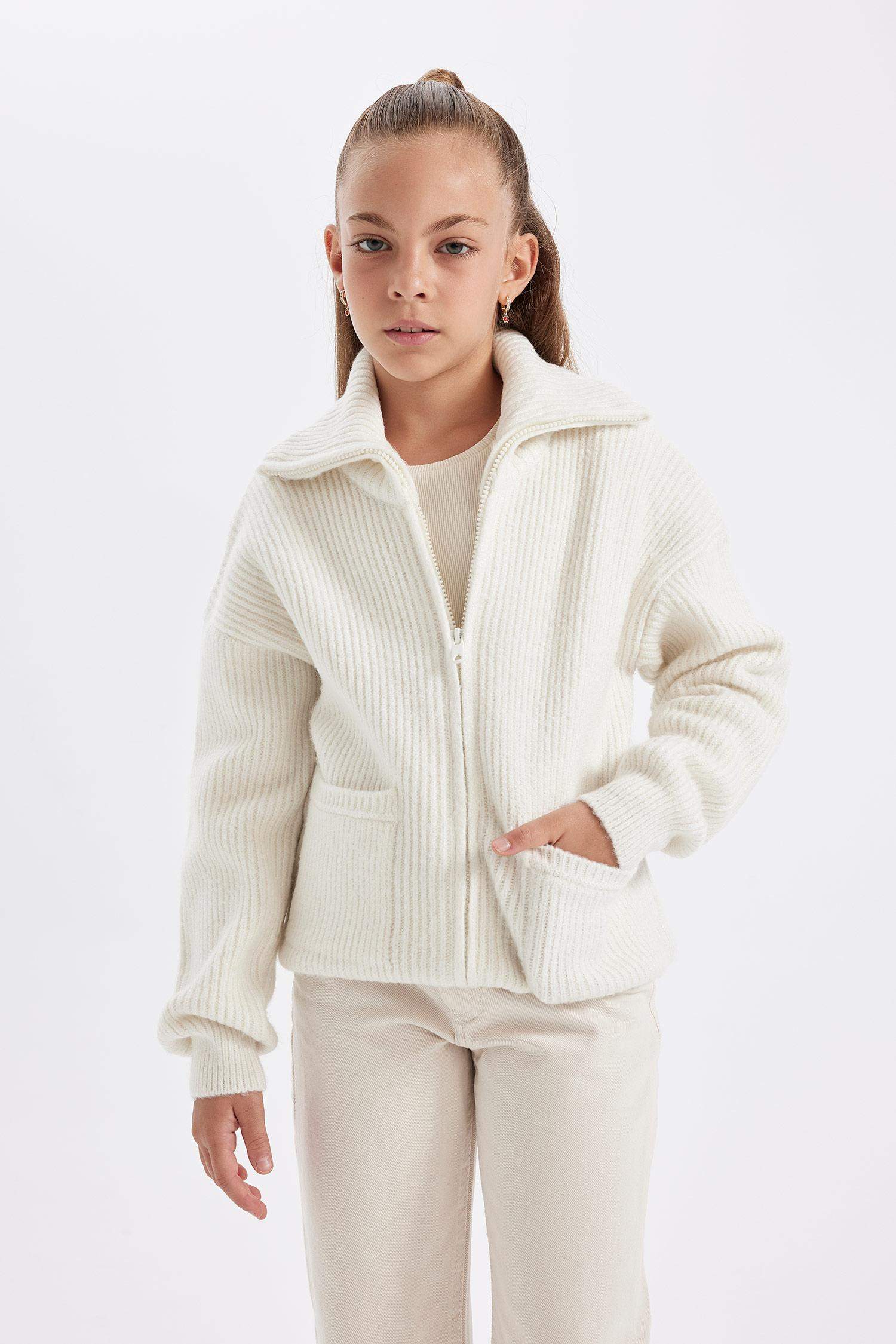 Girl Zippered School Sweatshirt