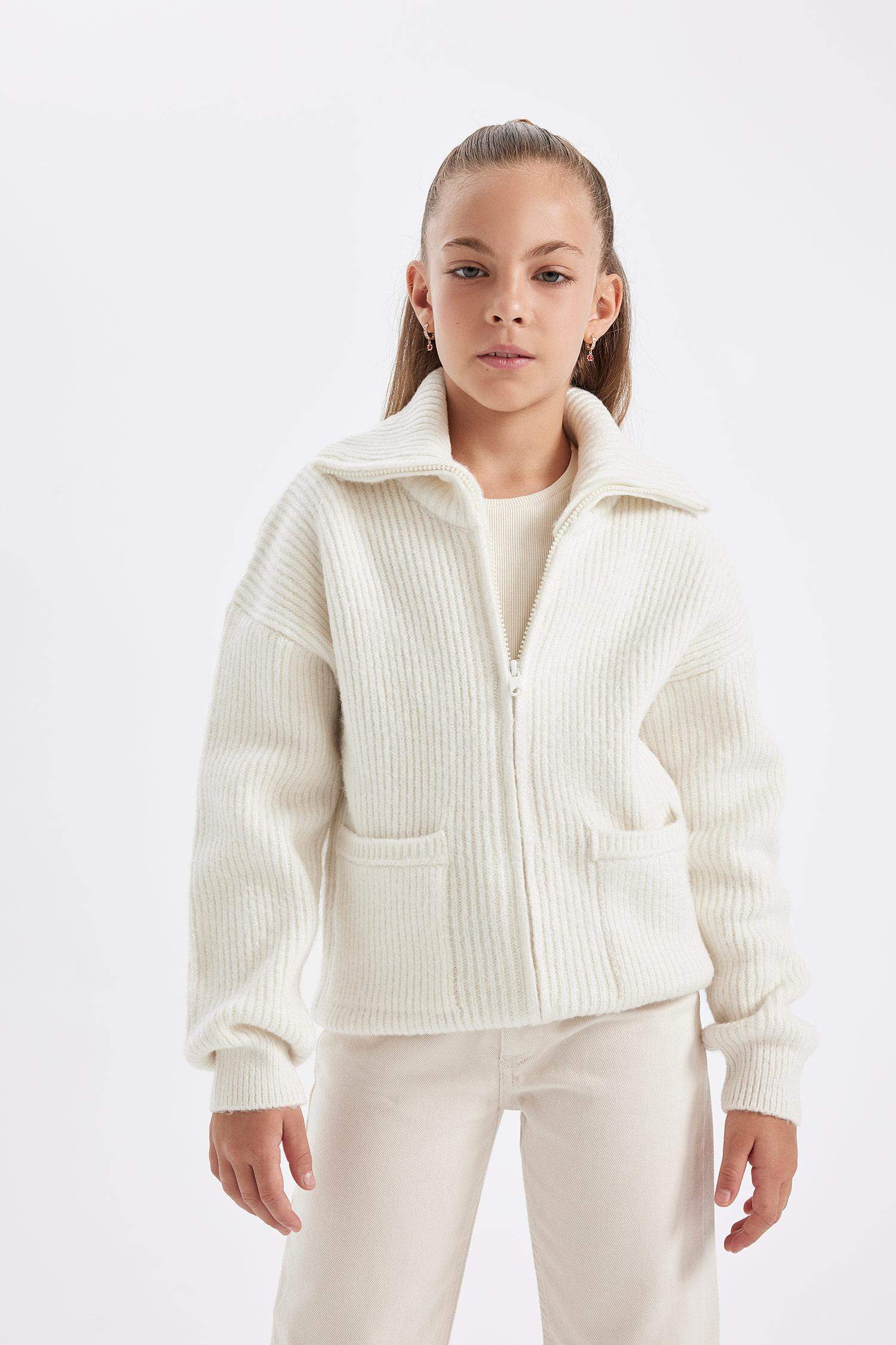 Girl Zippered School Sweatshirt