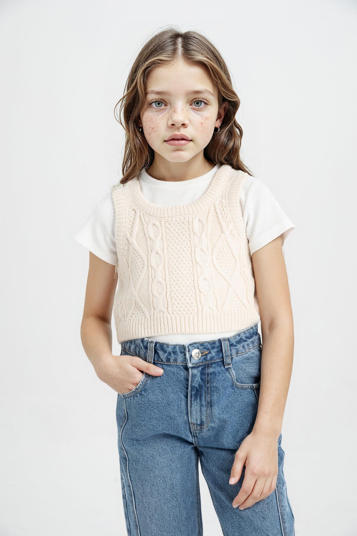 Girl Crop Sweater Vest